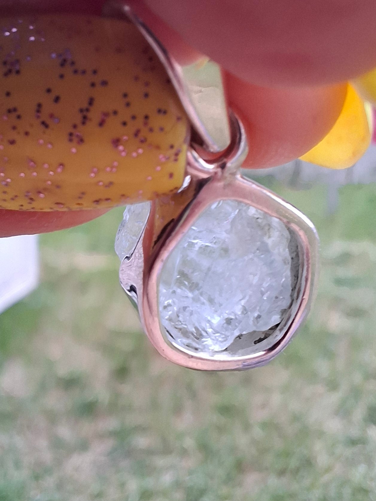 Aquamarine Pendant, 925 Silver, Crystal (Ref: AQ18)