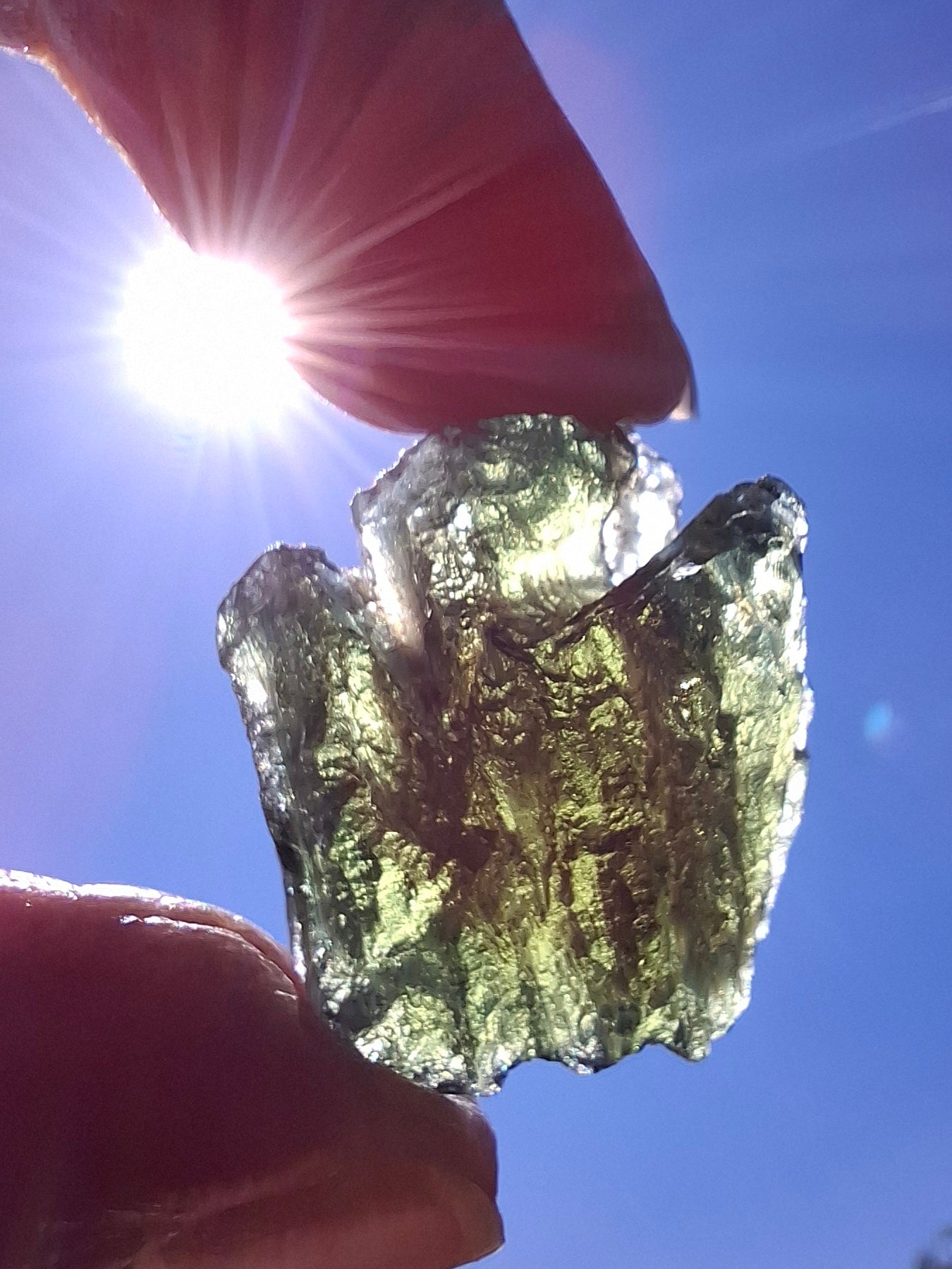 Moldavite Piece, NESMEN, 6.92g, Tektite (Ref: 1375)