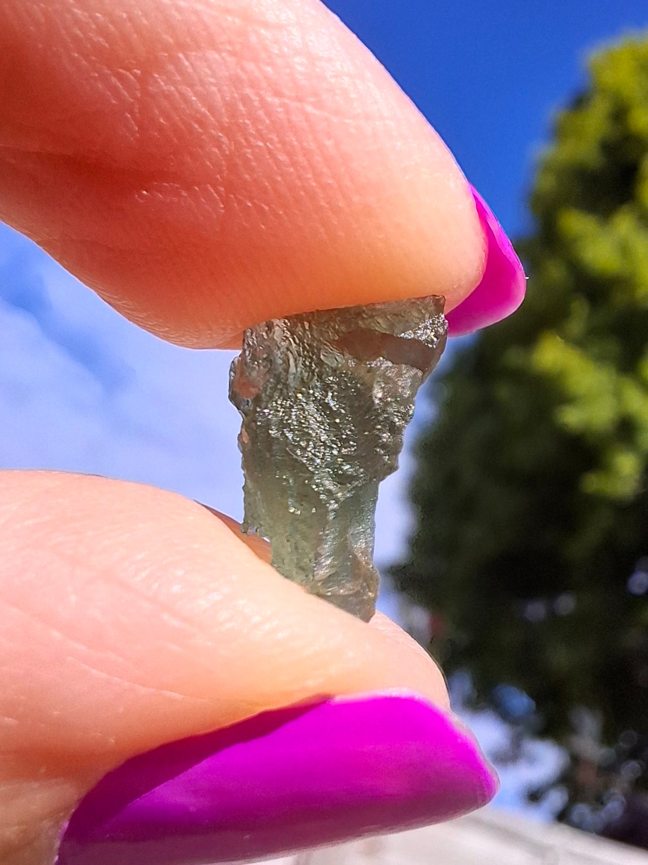 Moldavite Piece, 0.51g, Tektite (Ref: 1450)