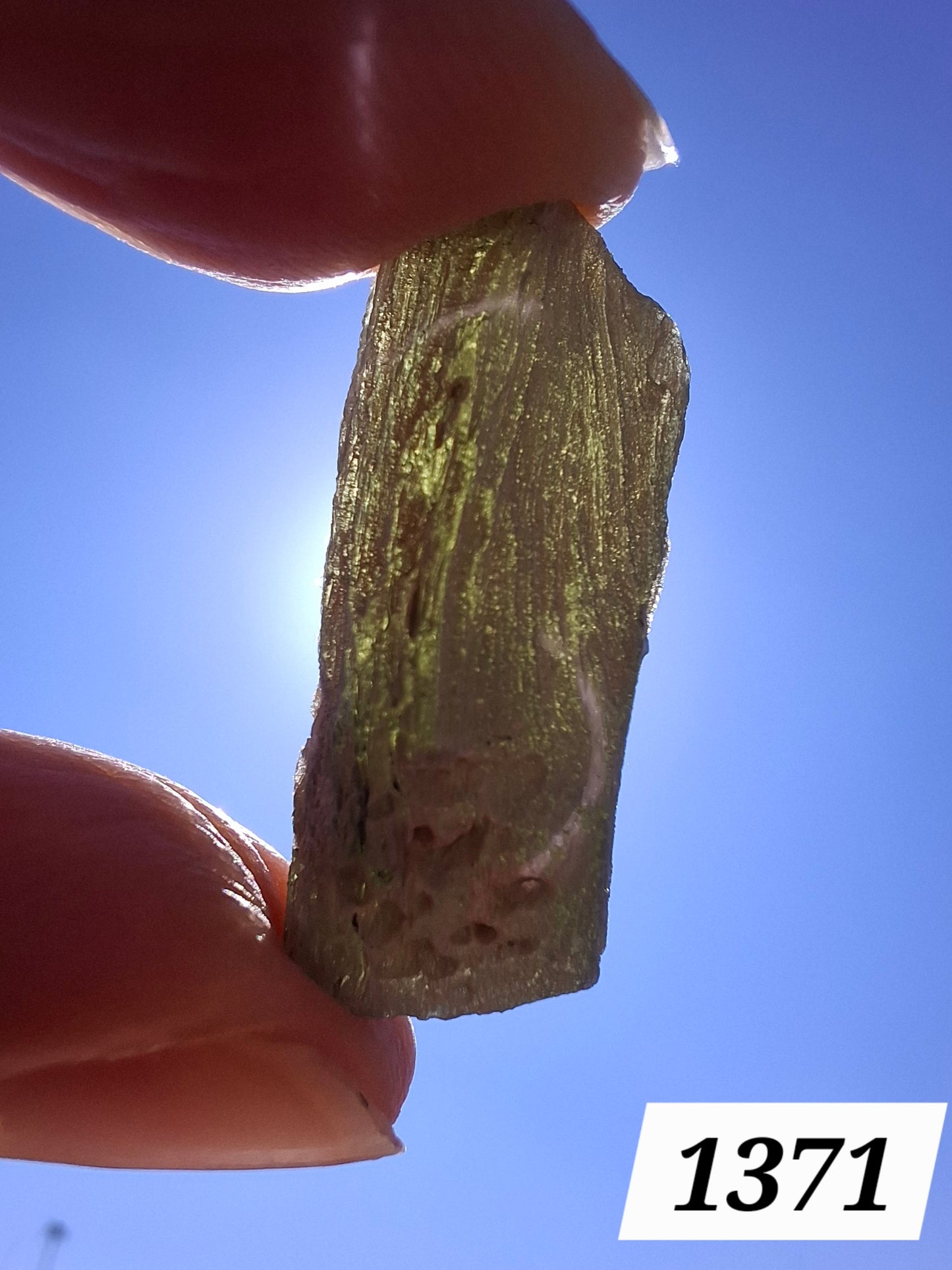 Moldavite Piece, SNOWFLAKE, FROSTED, BARTOCHOV, 4.36g, Tektite (Ref: 1371)