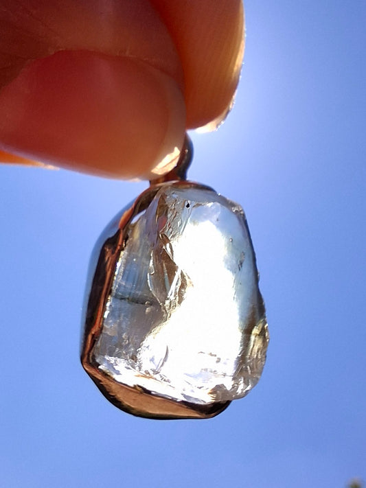 Libyan Desert Glass Pendant, 925 Silver, Tektite (Ref: LP105)