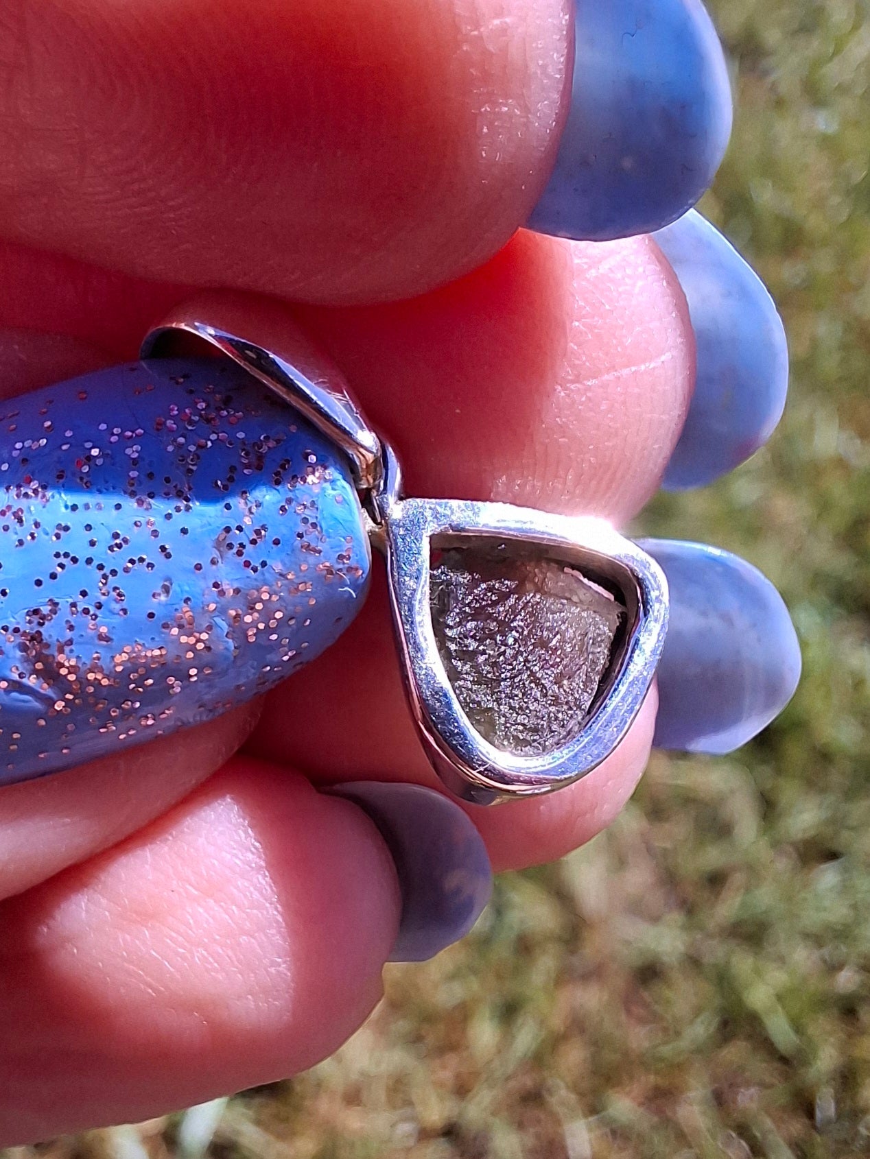 Moldavite Pendant, 925 Silver, Tektite (Ref: P69)