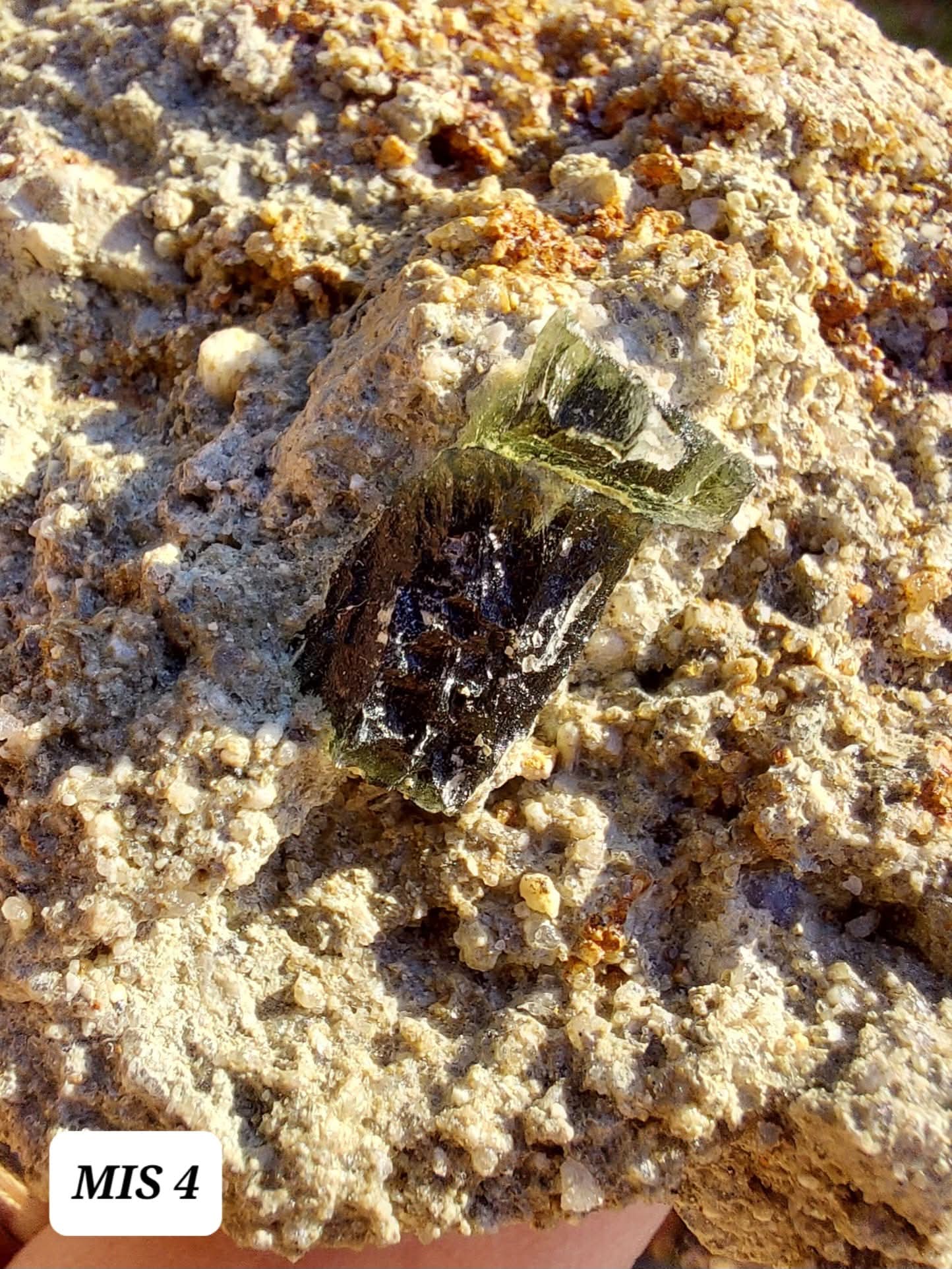 Moldavite In-Situ (in matrix), Besednice, Est- 2g, Tektite (Ref: MIS4)
