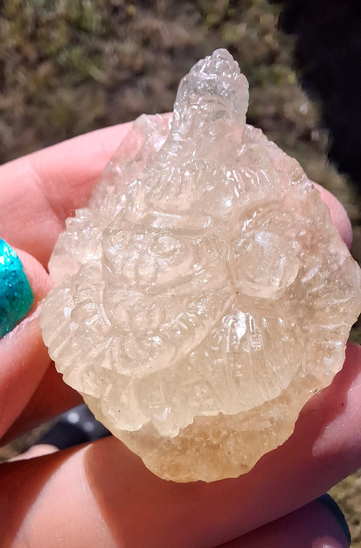 Libyan Desert Glass GANESHA carving, 20.76g, Tektite (Ref: Ganesha4)