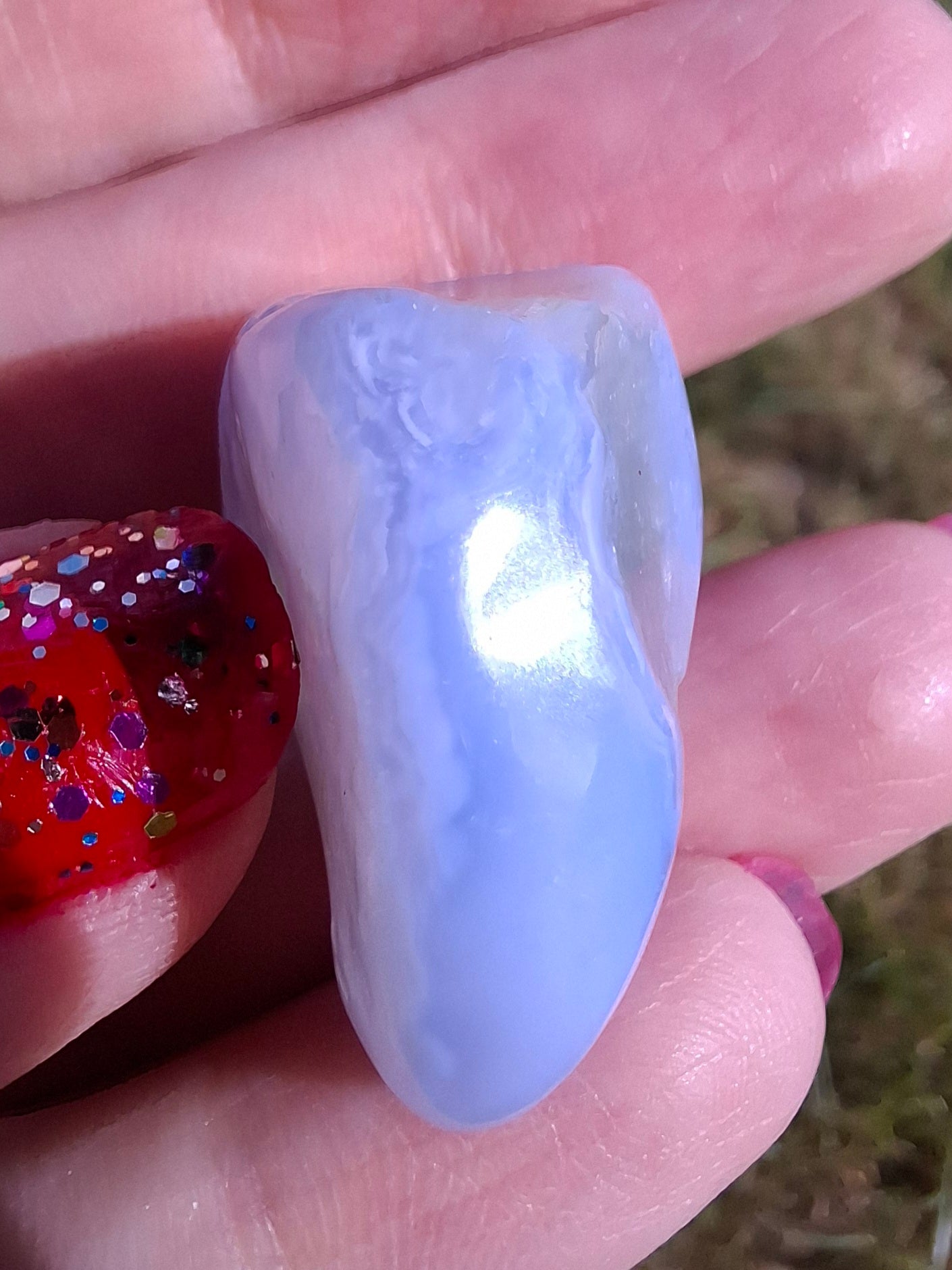 Blue Lace Agate, Tumble Stone, Crystal (Ref: T139)