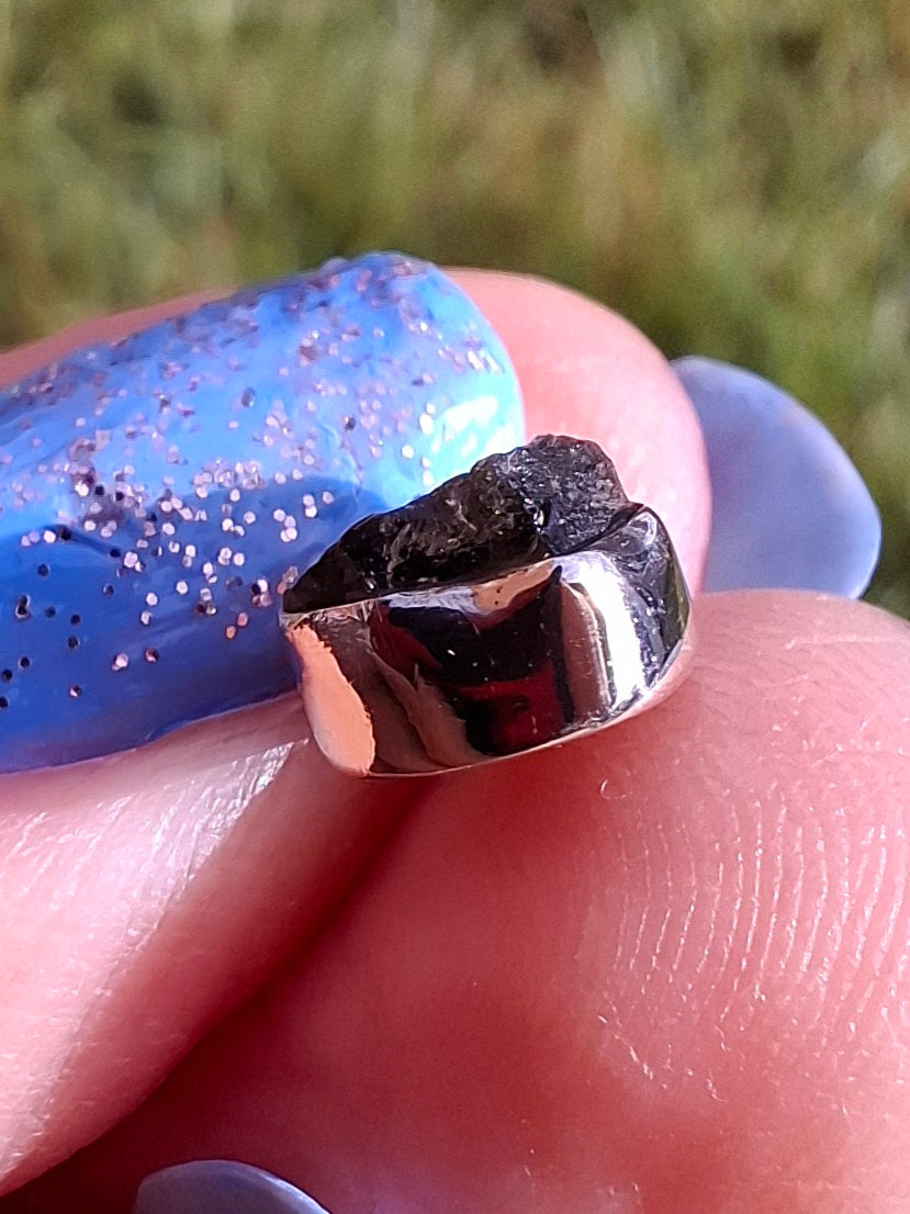 Moldavite Pendant, 925 Silver, Tektite (Ref: P56)