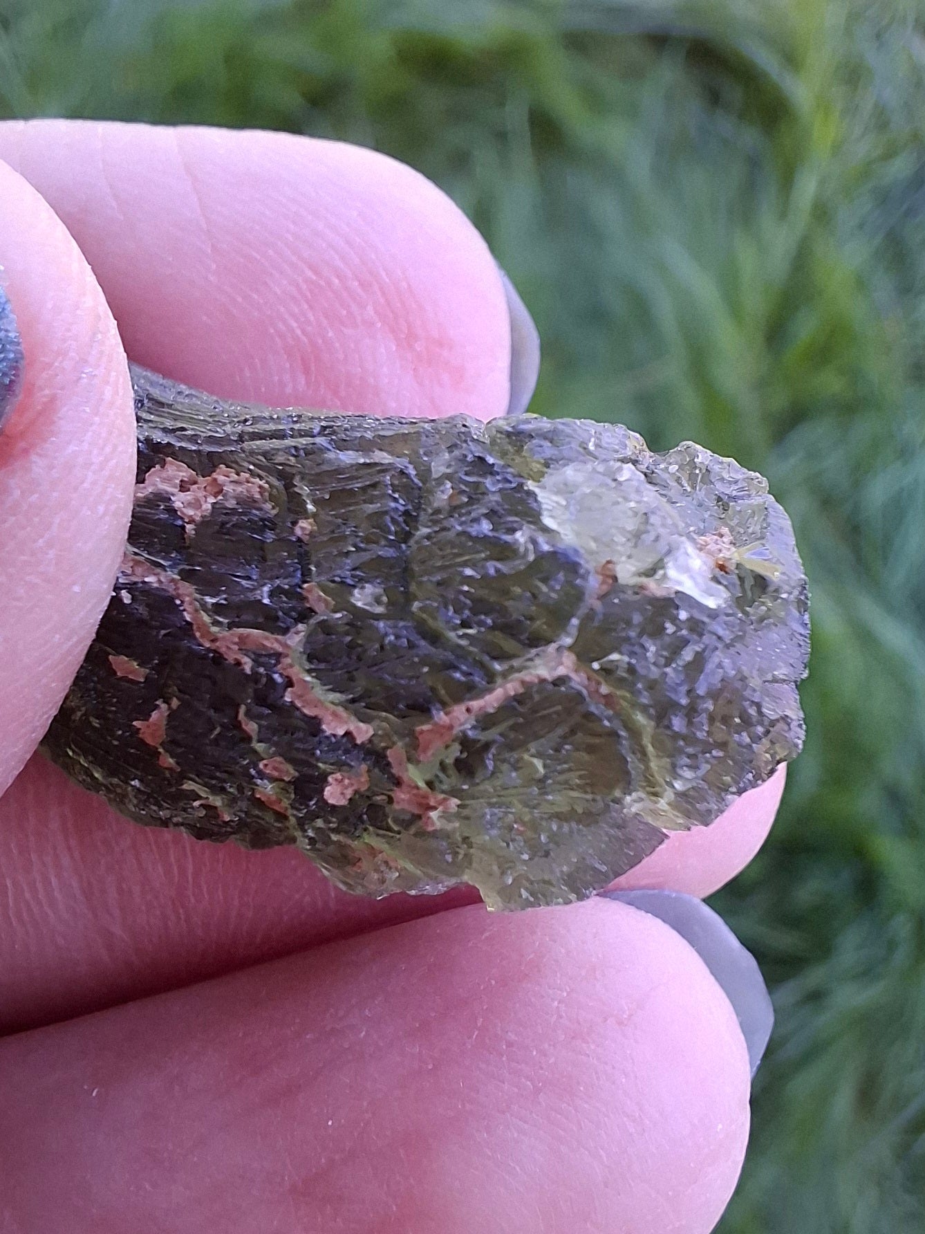 Moldavite Piece, NESMEN, 8.04g, Tektite (Ref: 1377)