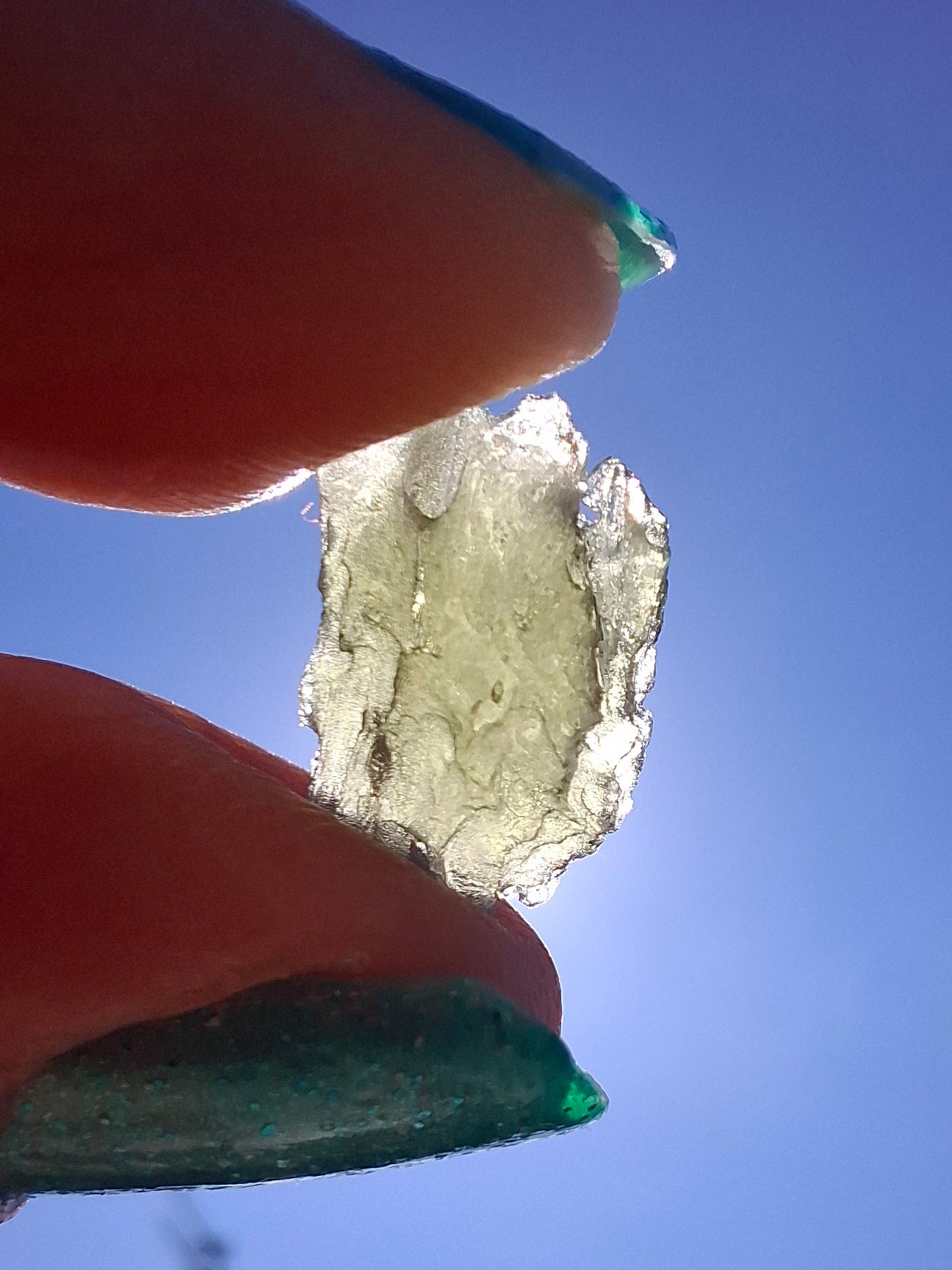 Moldavite Piece, 0.74g, Tektite (Ref: 1417)