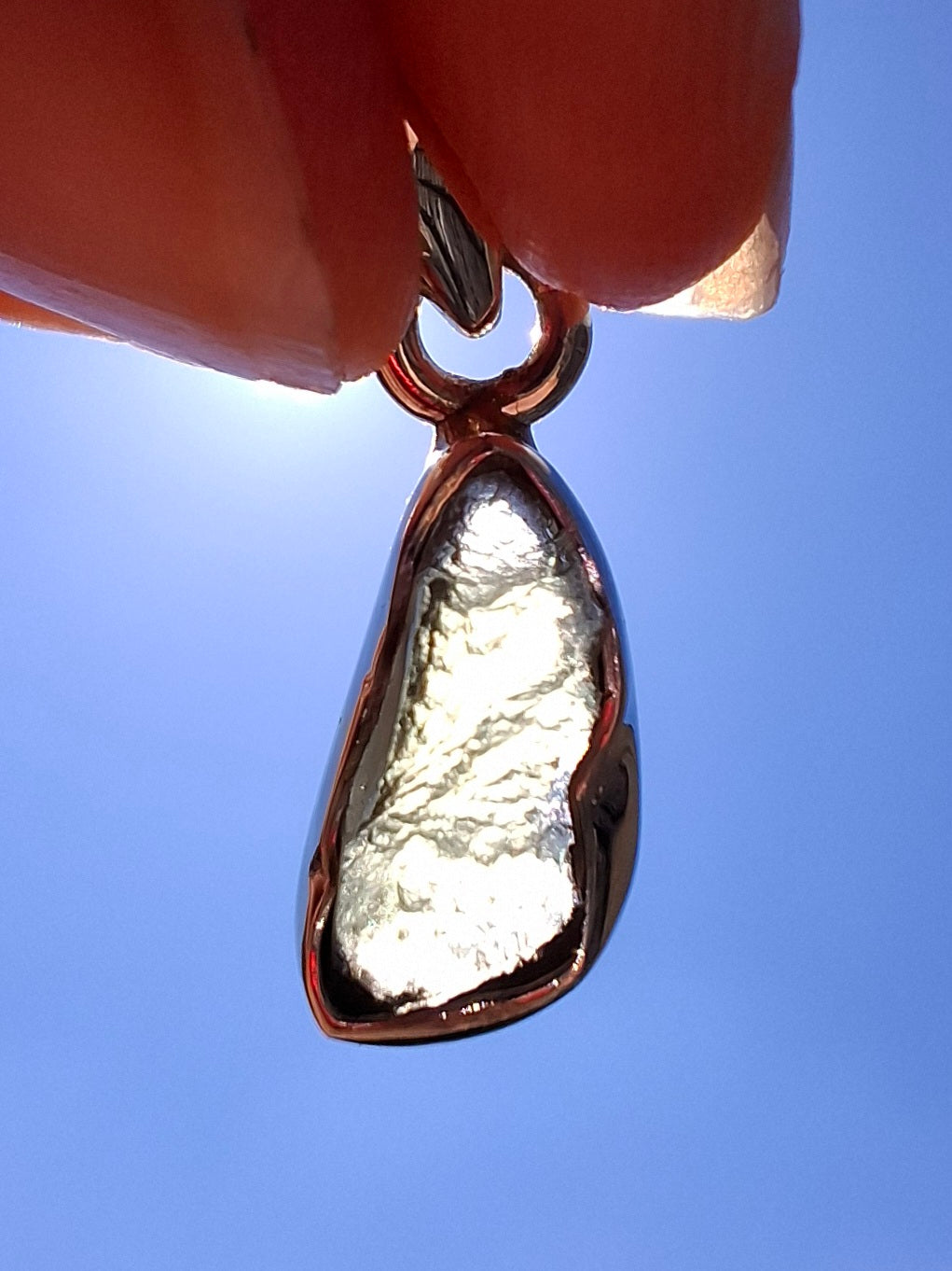 Moldavite Pendant, 925 Silver, Tektite (Ref: P46)