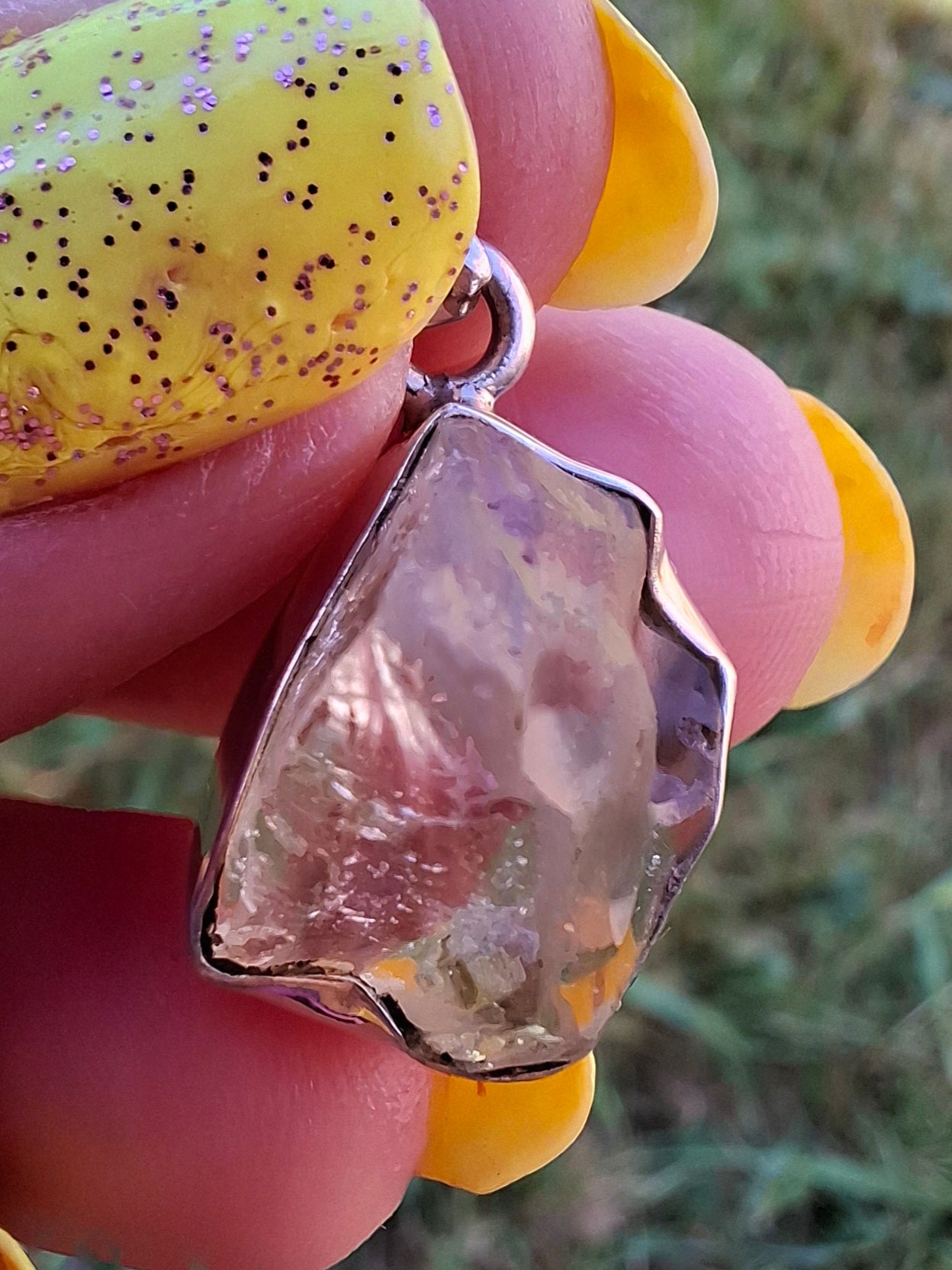 Libyan Desert Glass Pendant, 925 Silver, Tektite (LP103)