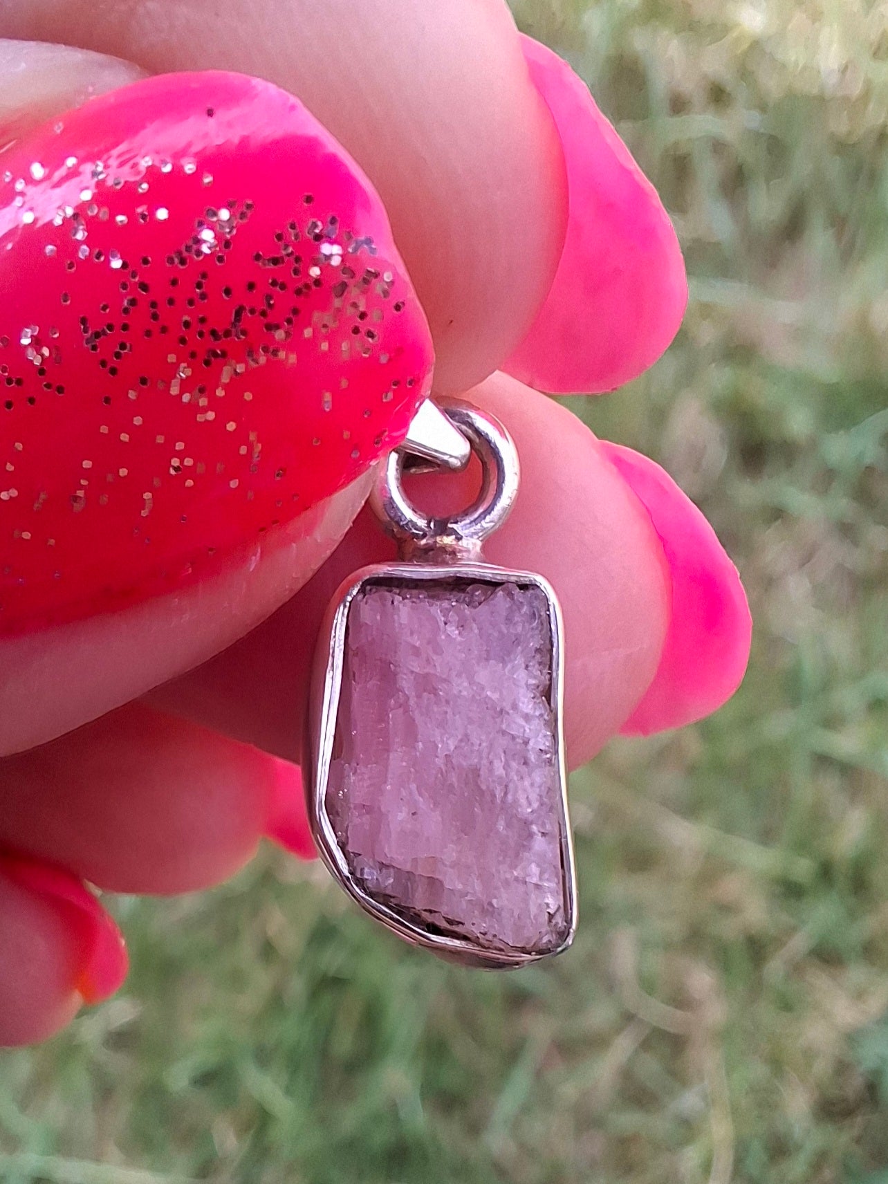 Pink Tourmaline Pendant, 925 Silver, Crystal (Ref: PT41)
