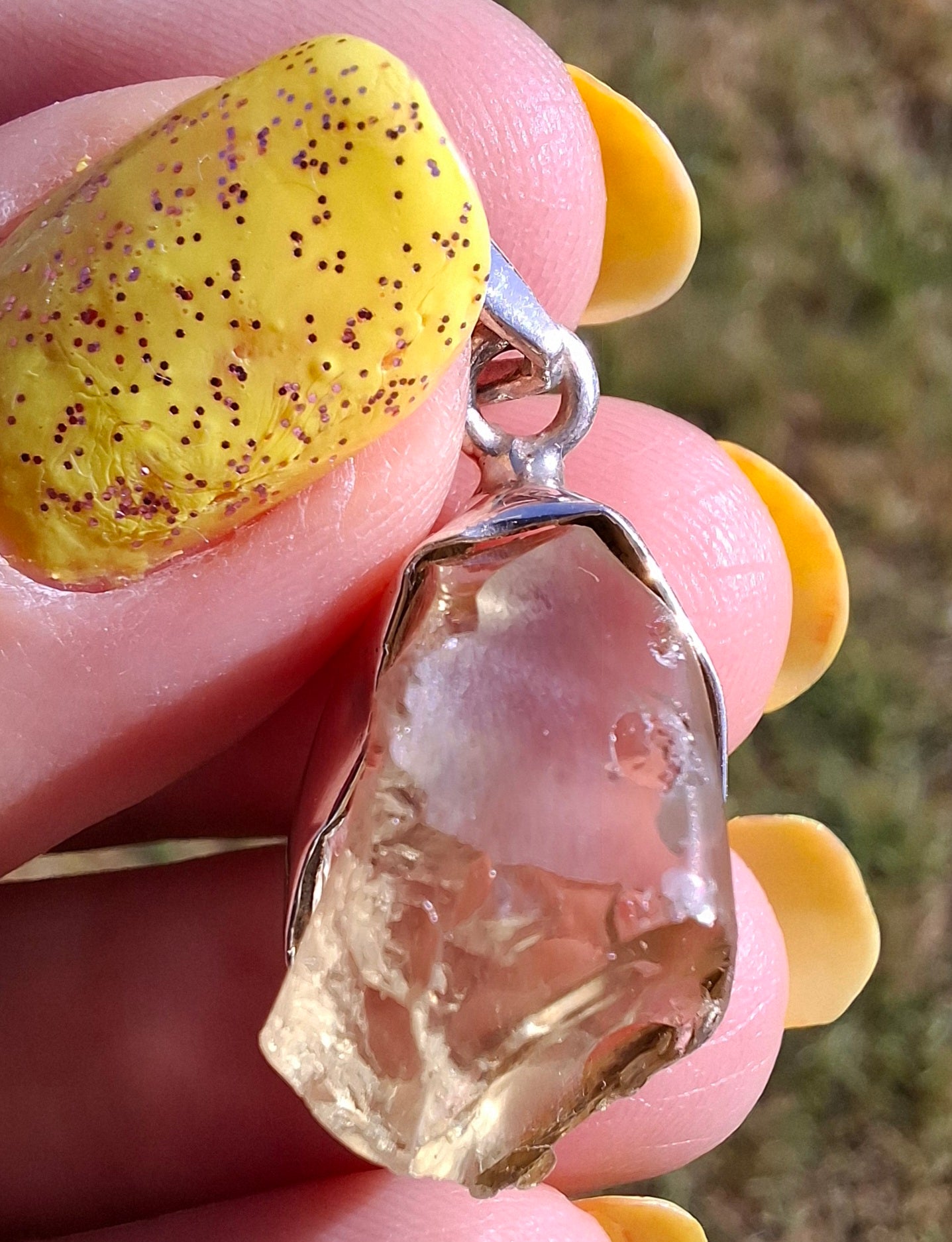 Libyan Desert Glass Pendant, 925 Silver, Tektite (Ref: LP112)