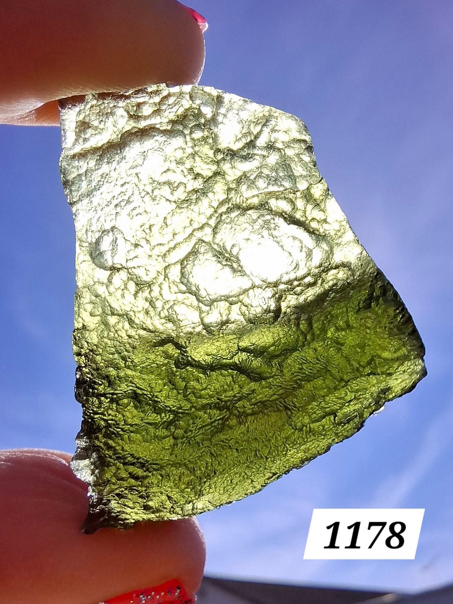 Moldavite Piece, SLAVCE, 13.52g, Tektite (Ref: 1178)