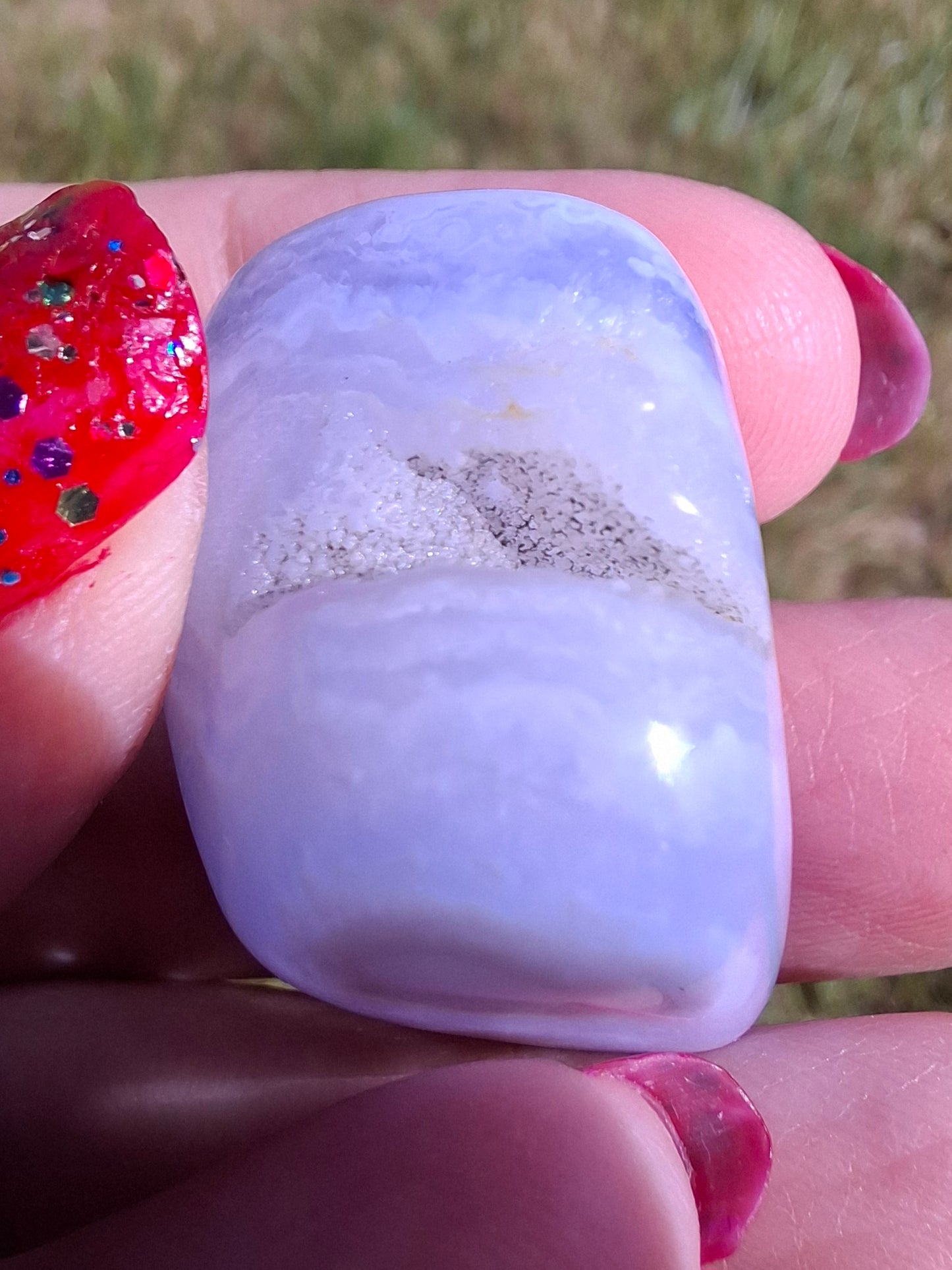 Blue Lace Agate, Tumble Stone, Crystal (Ref: T141)