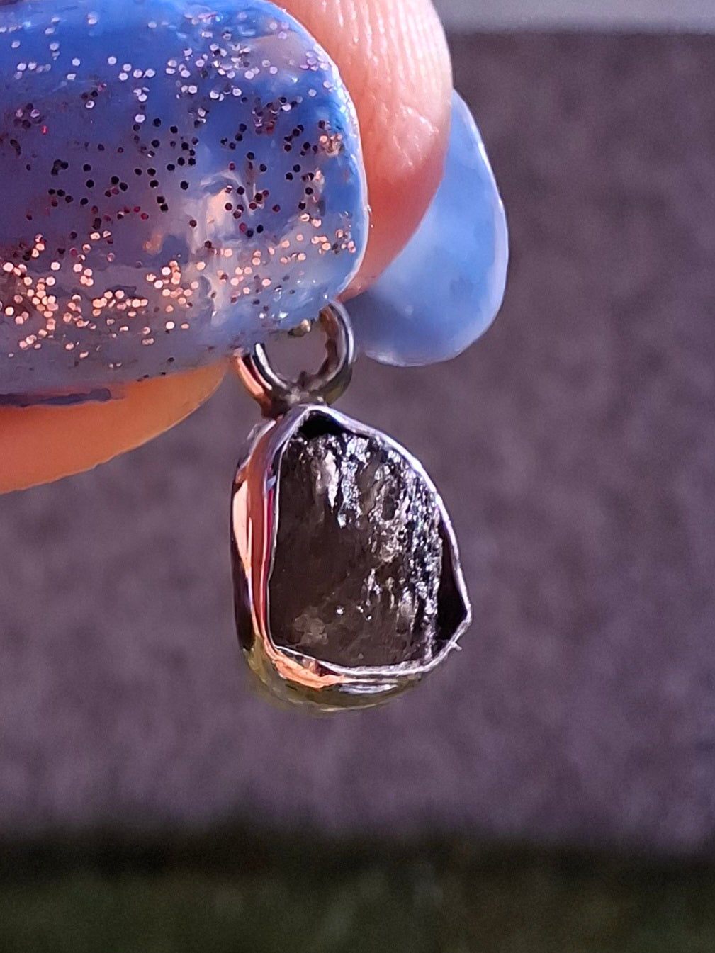 Moldavite Pendant, 925 Silver, Tektite (Ref: P40)