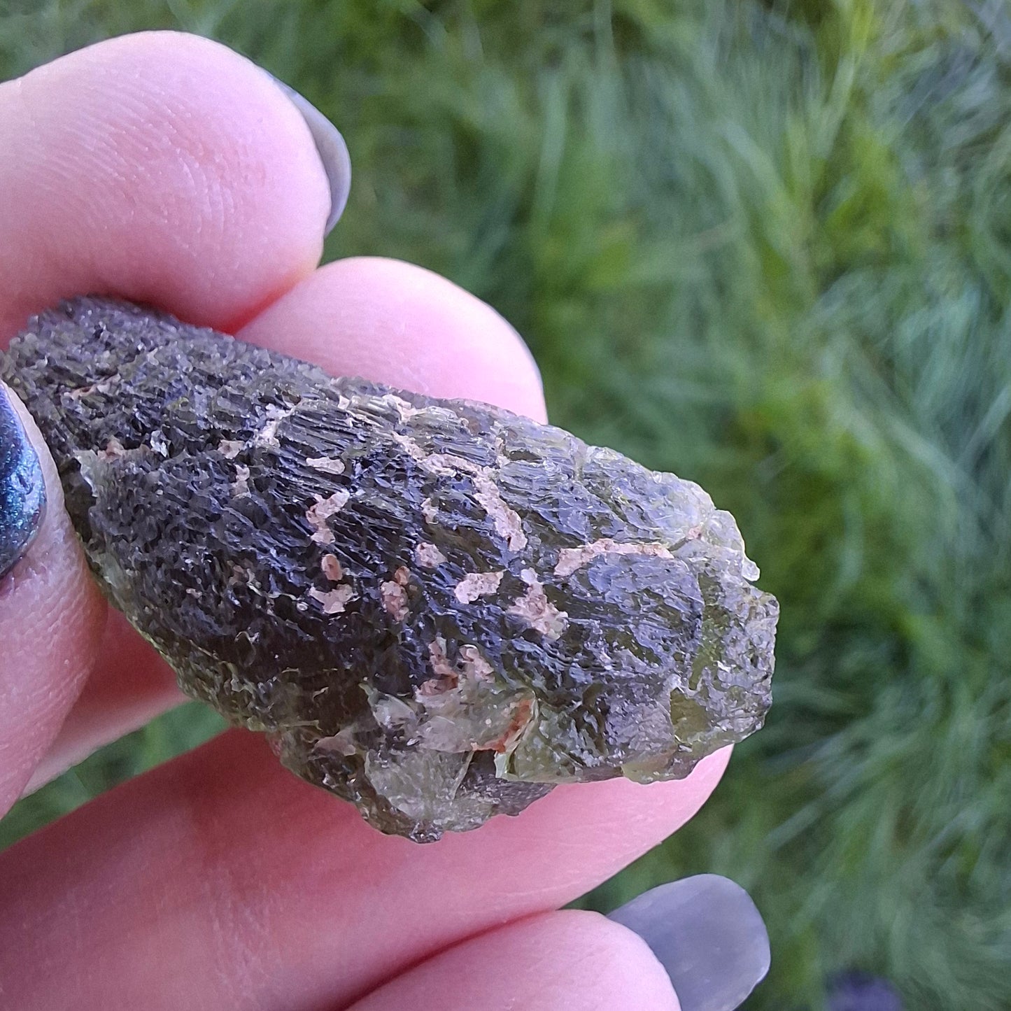 Moldavite Piece, NESMEN, 8.04g, Tektite (Ref: 1377)