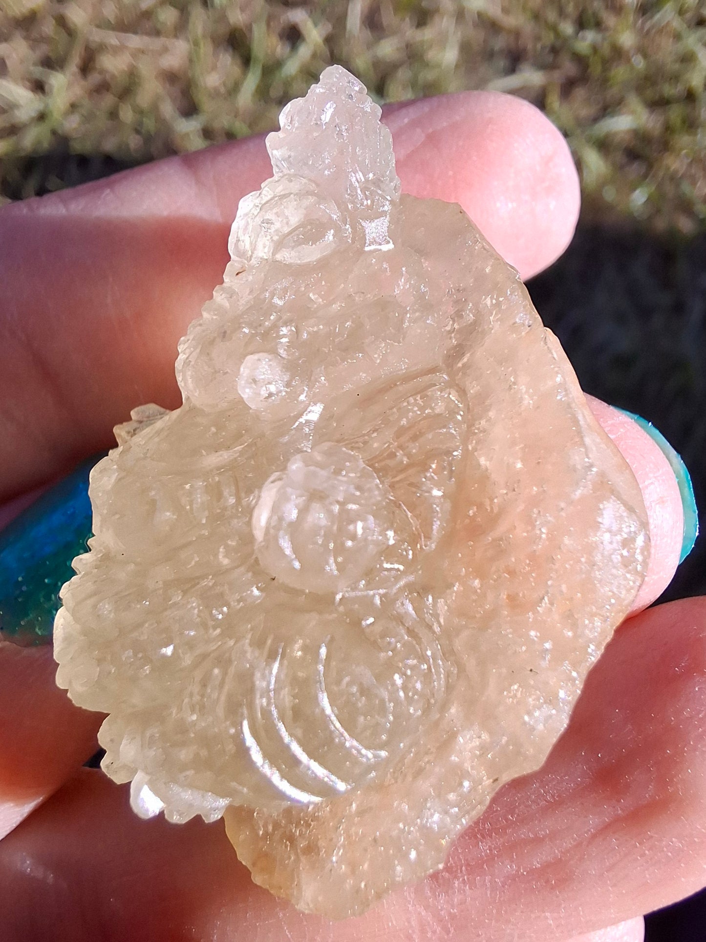 Libyan Desert Glass GANESHA carving, 20.76g, Tektite (Ref: Ganesha4)