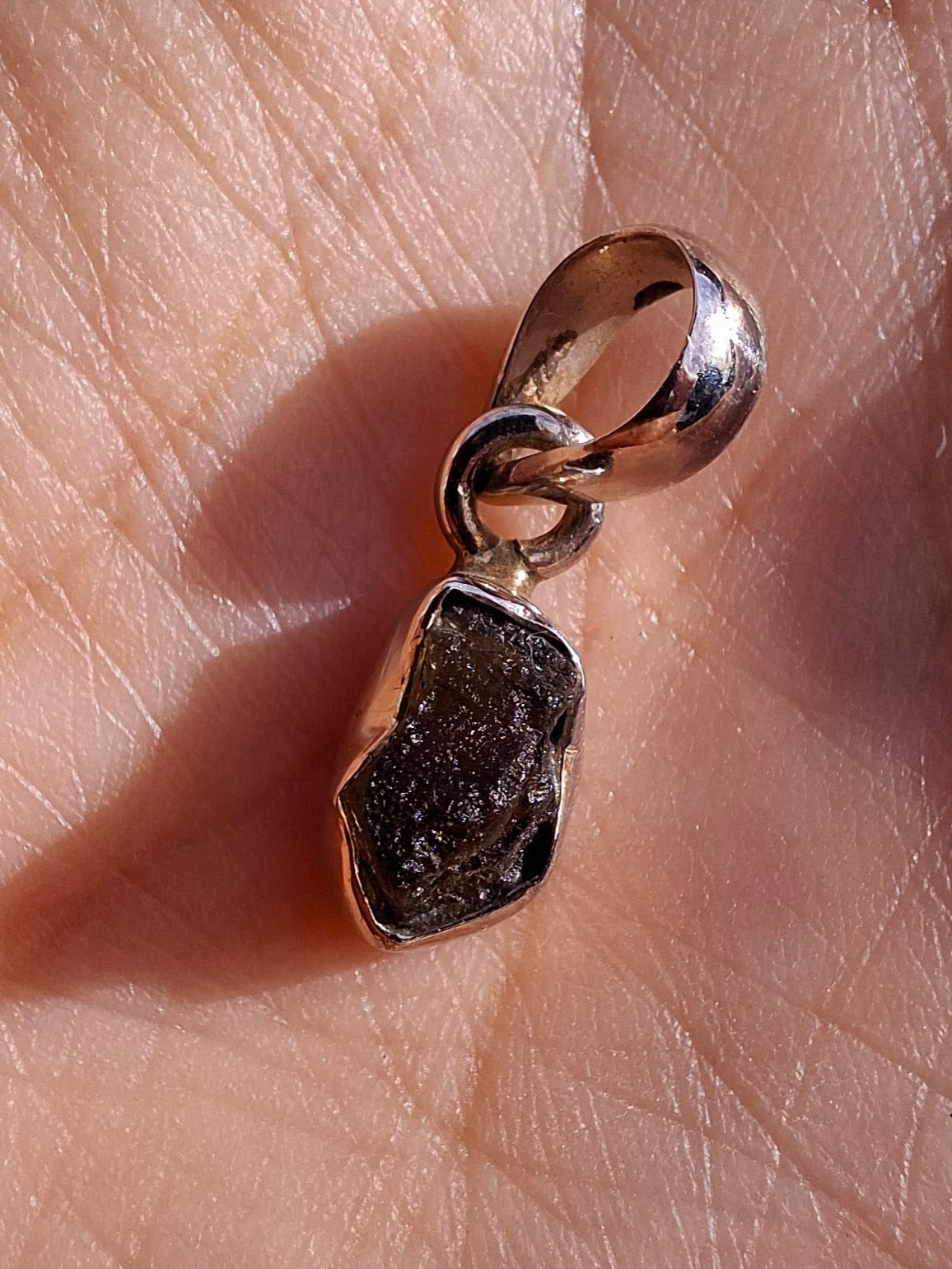Moldavite Pendant, 925 Silver, Tektite (Ref: P36)