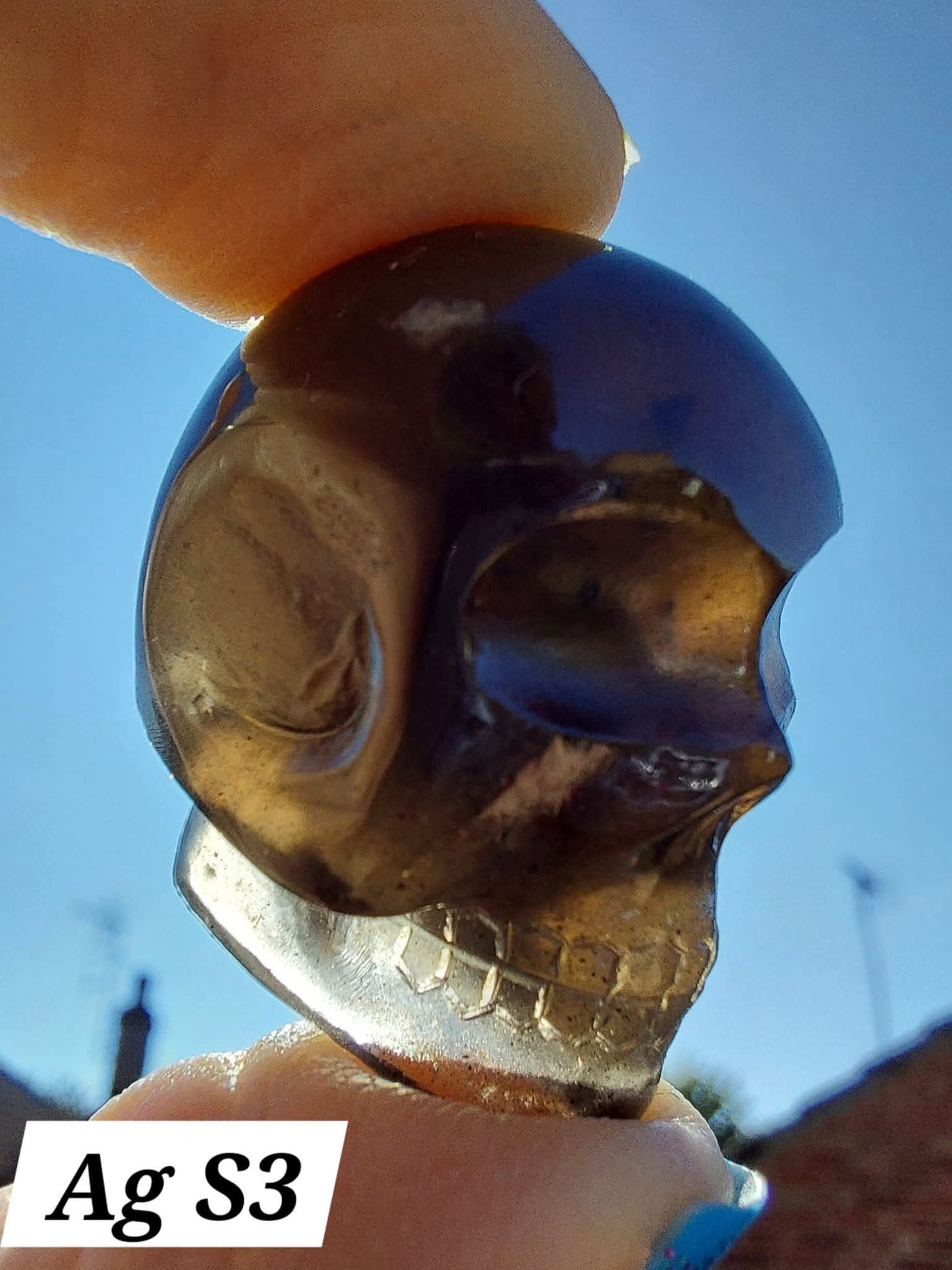 Agni Manitite SKULL Carving, 13.06g, Crystal (Ref: Ag S3)