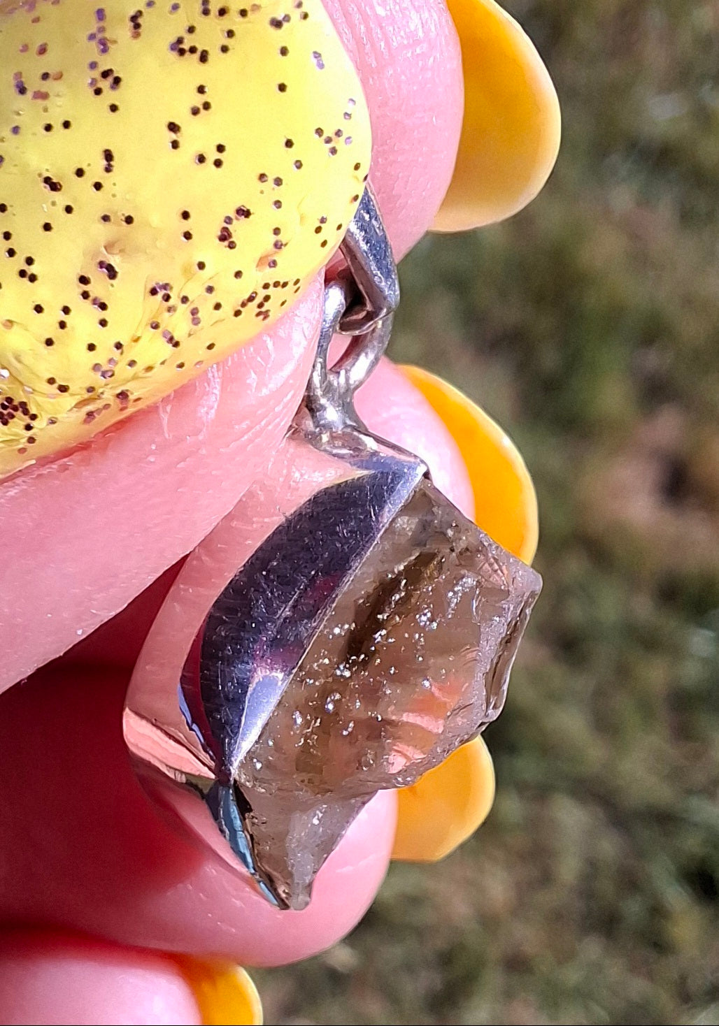 Libyan Desert Glass Pendant, 925 Silver, Tektite (Ref: LP97)