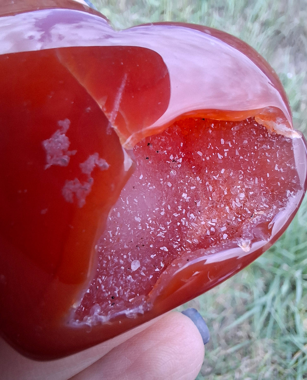 Druzy Carnelian Heart, Crystal (Ref:DCH2)