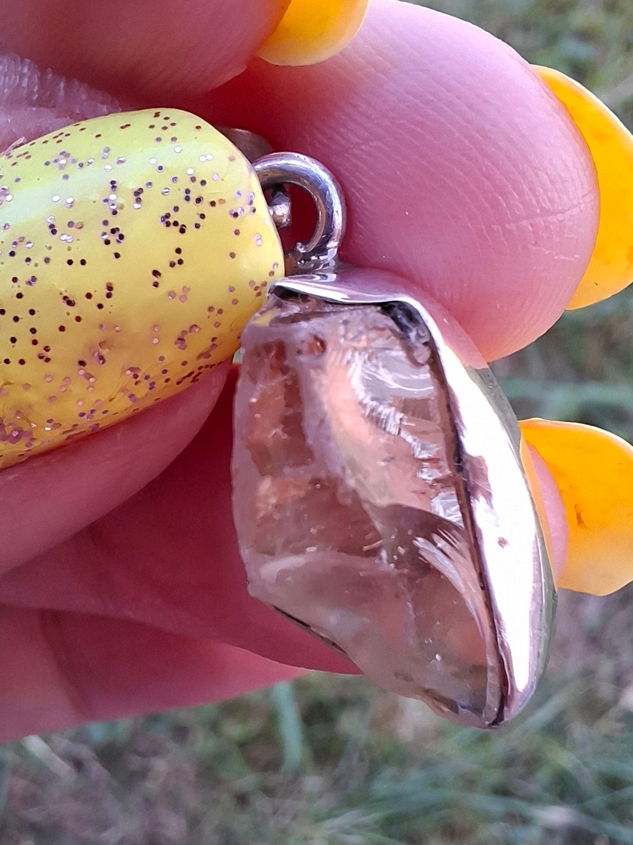 Libyan Desert Glass Pendant, 925 Silver, Tektite (Ref: LP97)