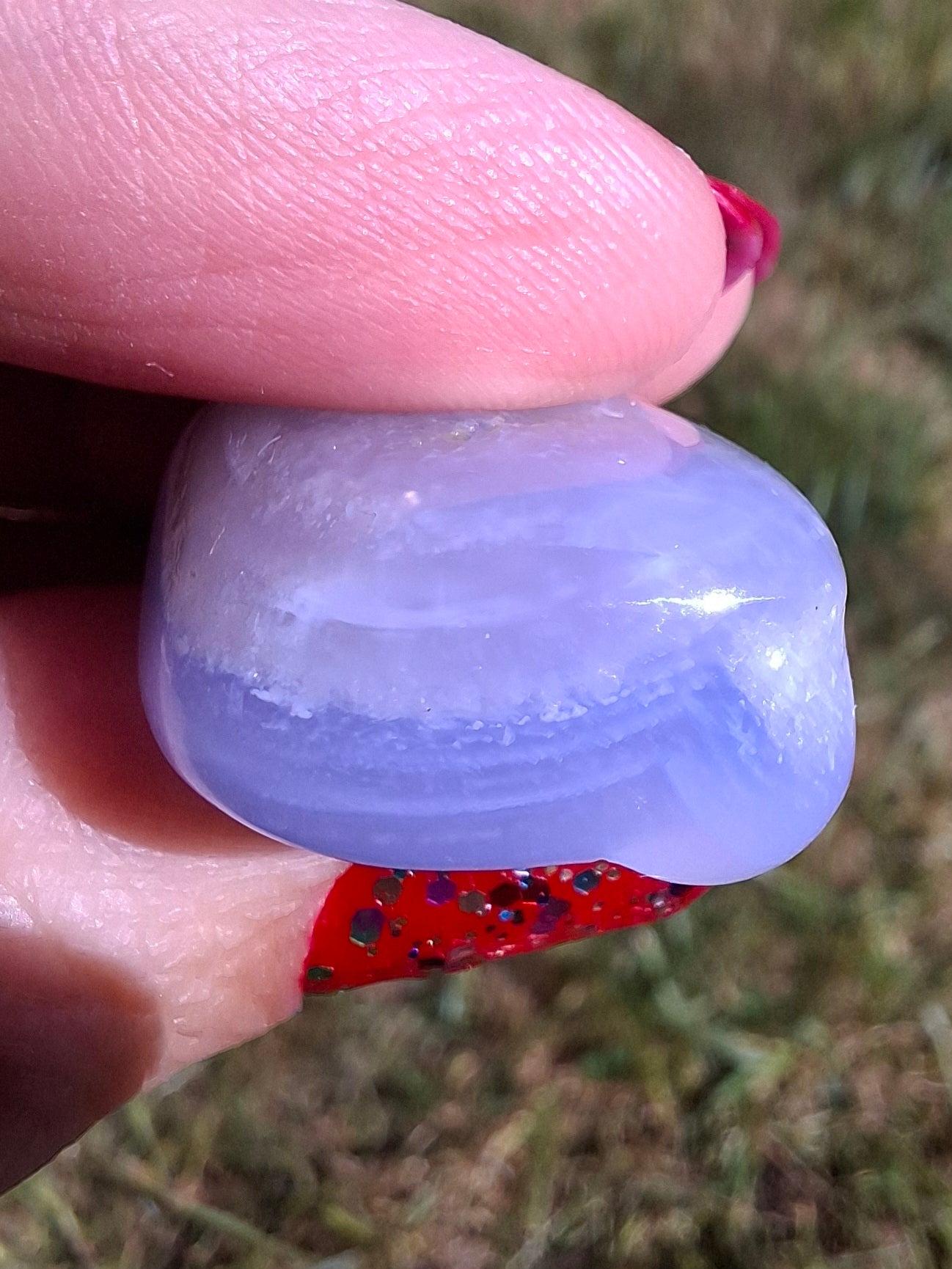 Blue Lace Agate, Tumble Stone, Crystal (Ref: T137)