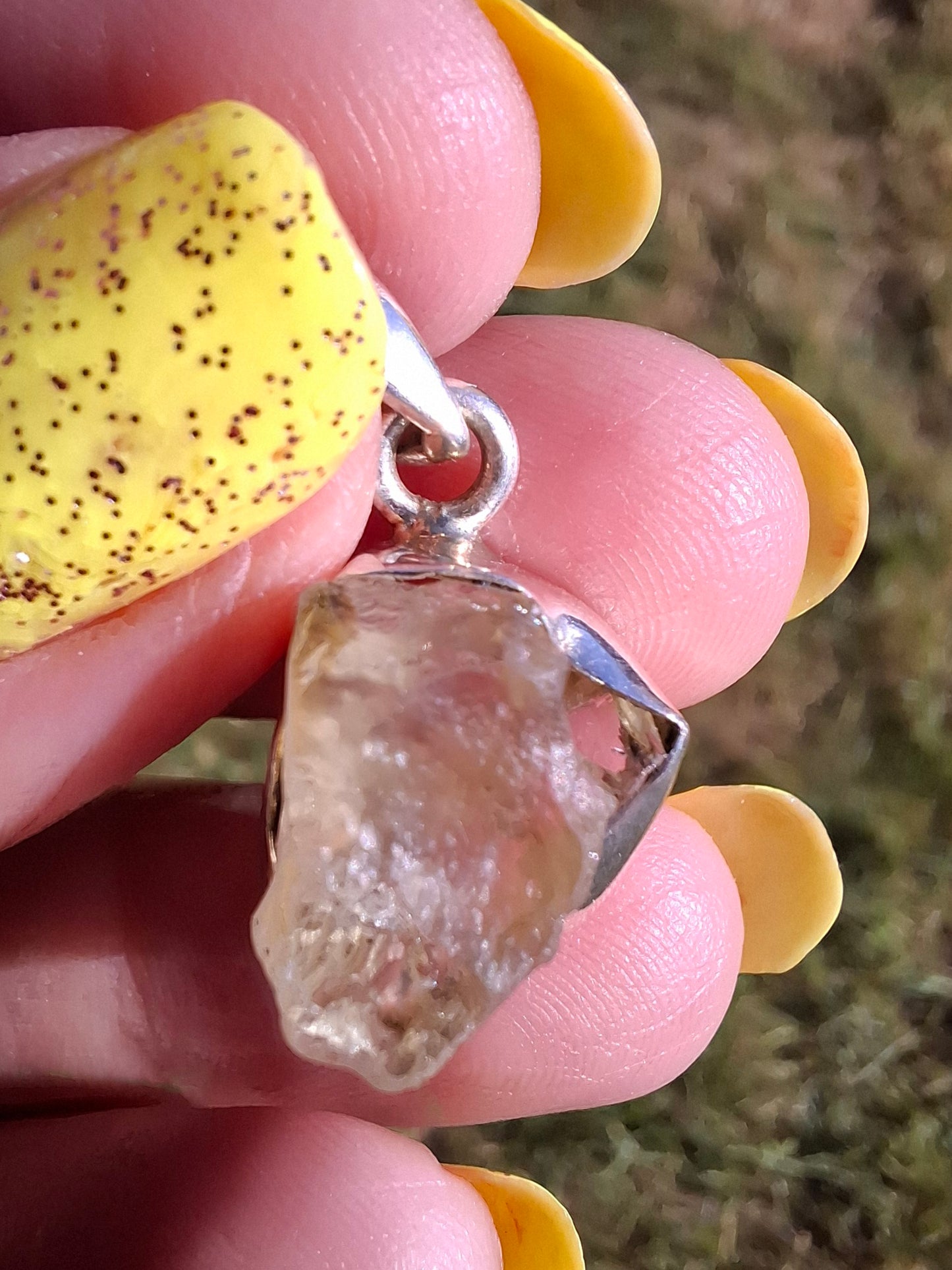 Libyan Desert Glass Pendant, 925 Silver, Tektite (Ref: LP107)