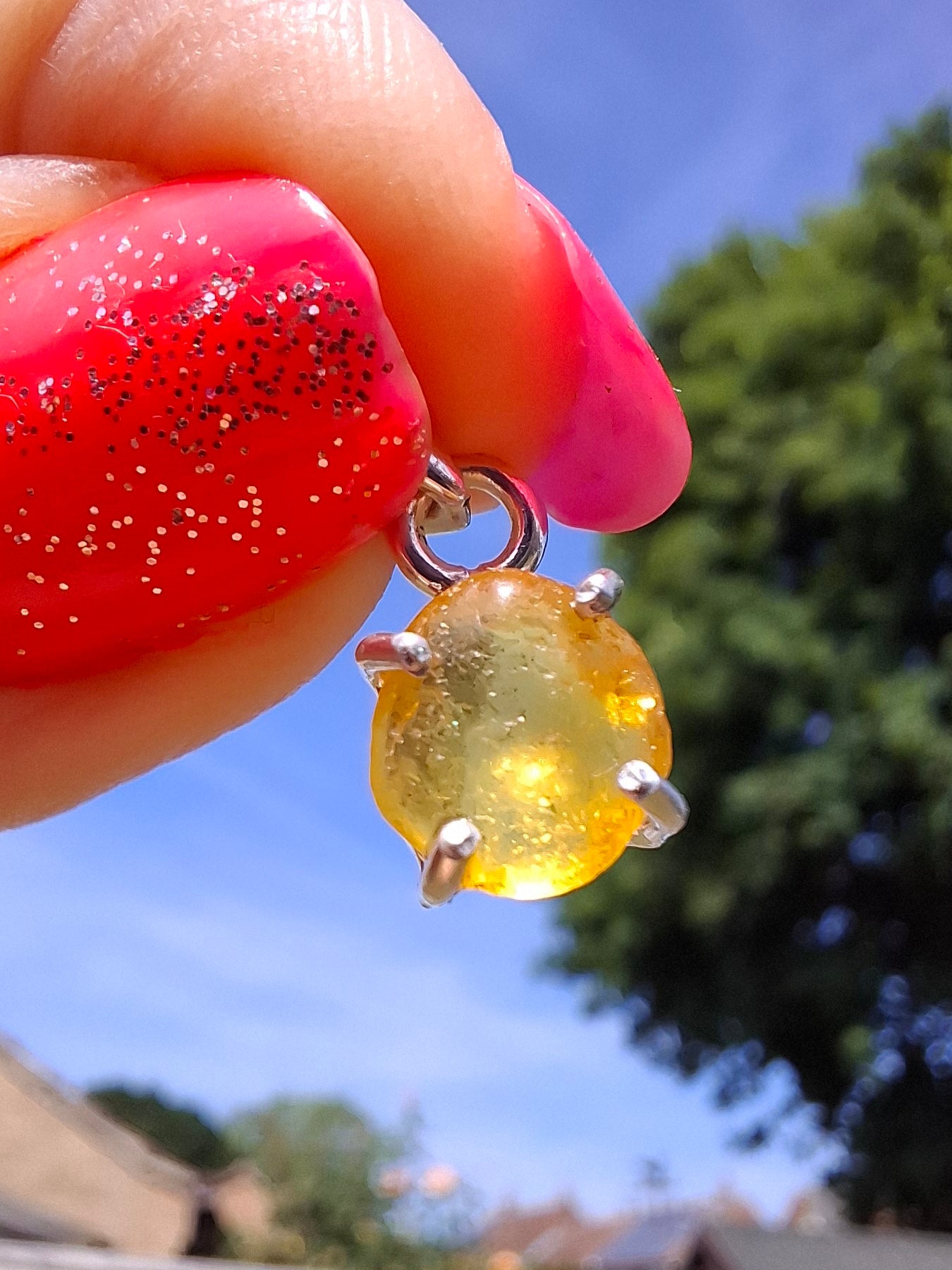 Baltic Amber Pendant, 925 Silver, Fossil (Ref: Ap15)