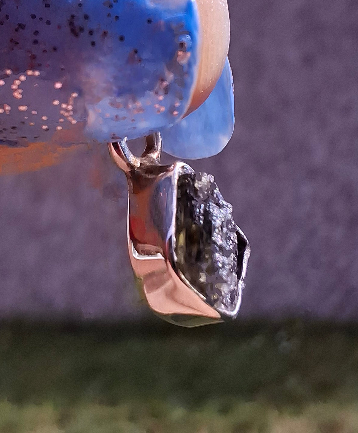 Moldavite Pendant, 925 Silver, Tektite (Ref: P29)
