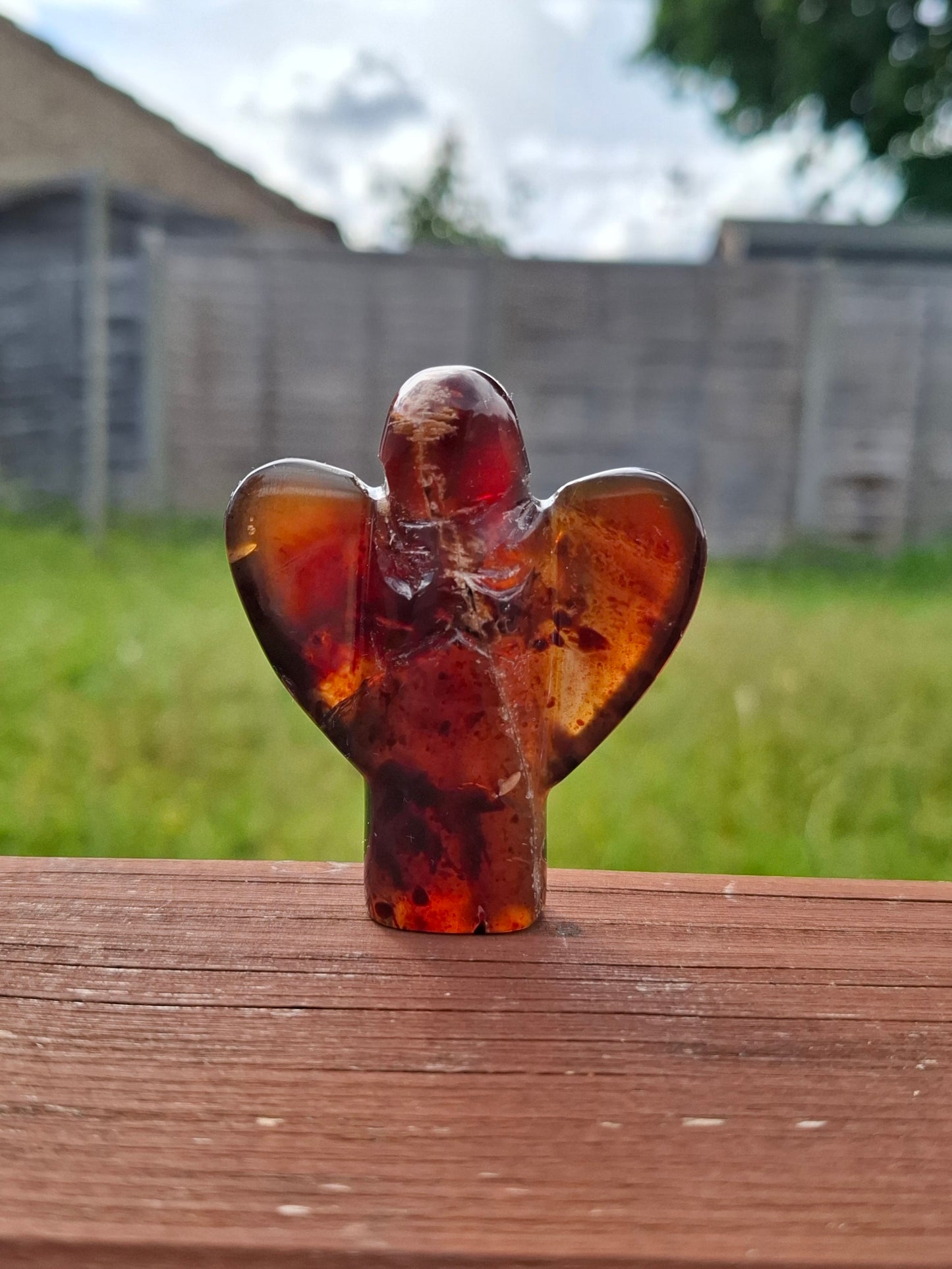 Red Amber Angel, 22.65, Carving, Fossil (Ref: AA3)