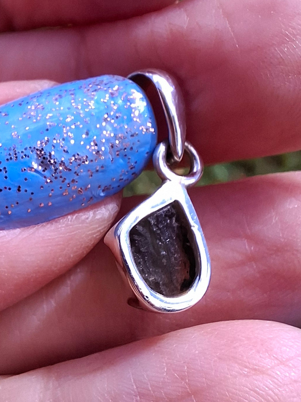 Moldavite Pendant, 925 Silver, Tektite (Ref: P92)
