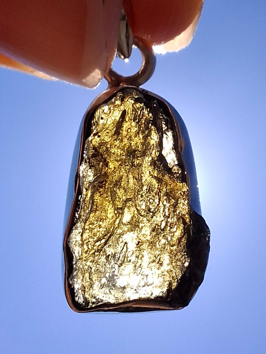 Moldavite Pendant, 925 Silver, Tektite (Ref: P15)