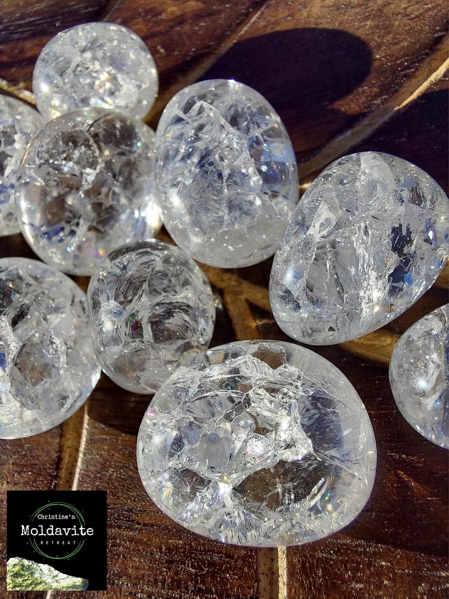 Crackle Quartz, Tumble Stone x1, Crystal (Ref: T79)