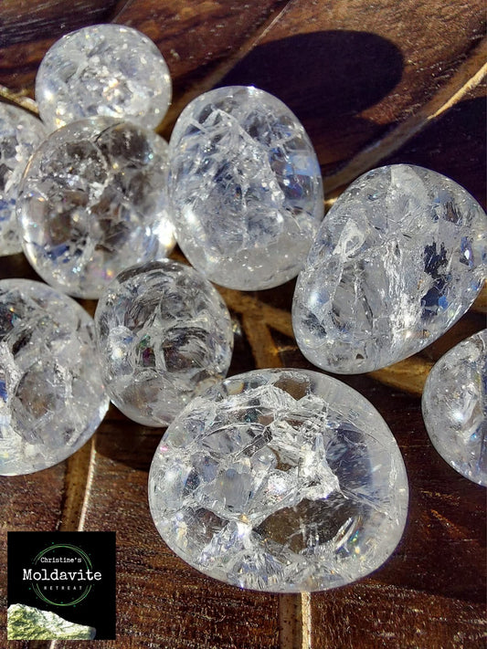 Crackle Quartz, Tumble Stone x1, Crystal (Ref: T79)