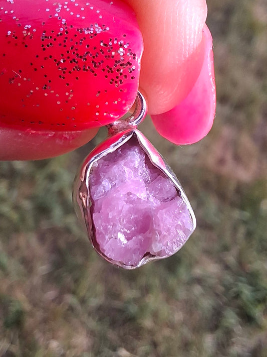 Pink Tourmaline Pendant, 925 Silver, Crystal (Ref: PT10)