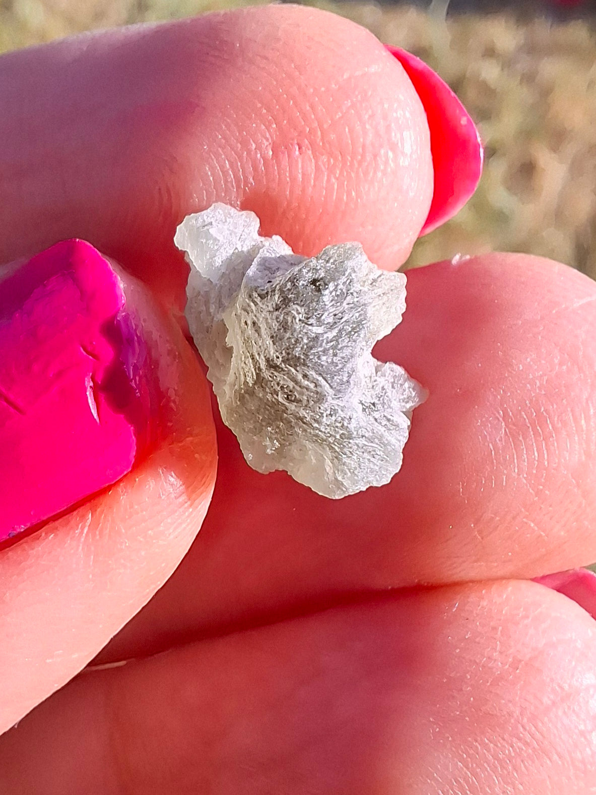 Moldavite Piece, SNOWFLAKE, FROSTED, BRUSNA, 0.64g, Tektite (Ref: 1502)