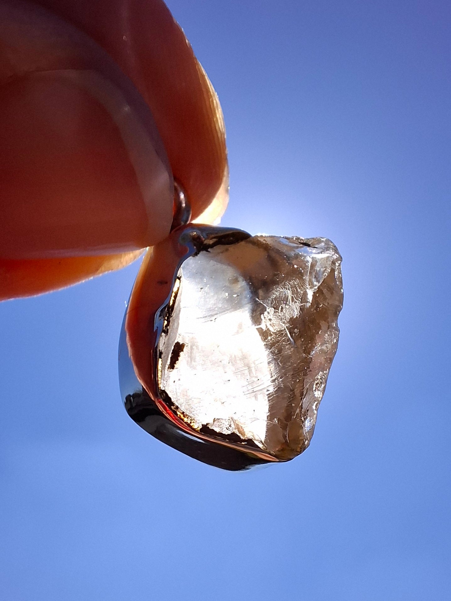 Libyan Desert Glass Pendant, 925 Silver, Tektite (Ref: LP113)