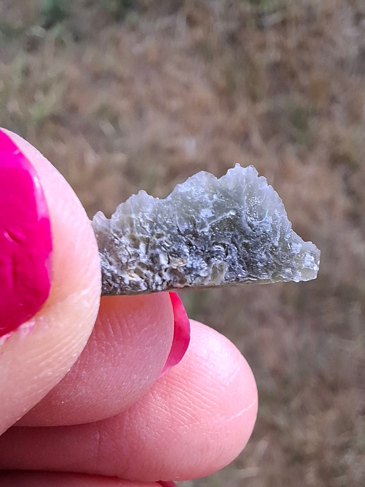 Moldavite Piece, SNOWFLAKE, FROSTED, BRUSNA, Tektite (Ref: 1491)