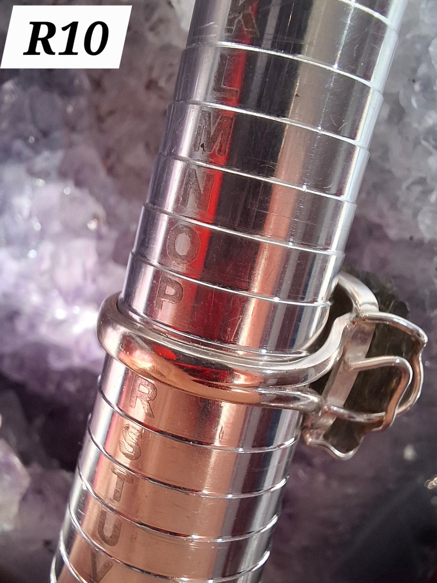 Moldavite Ring, size Q, 925 Silver, Tektite (Ref: R10)