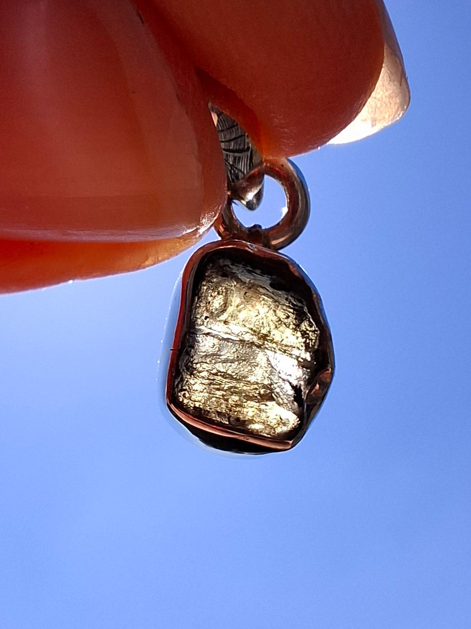 Moldavite Pendant, 925 Silver, Tektite (Ref: P44)
