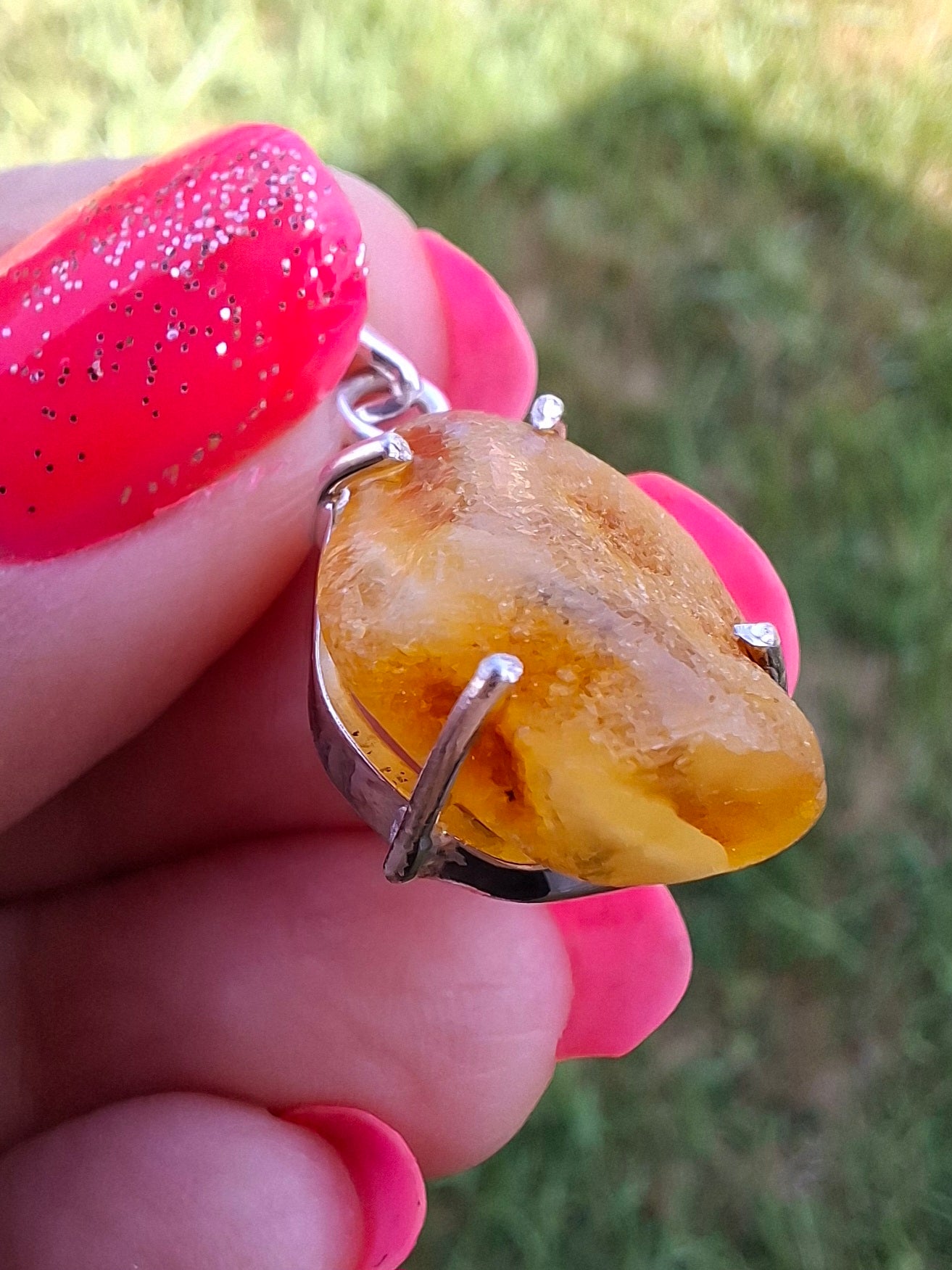 Baltic Amber Pendant, 925 Silver, Fossil (Ref: AP5)