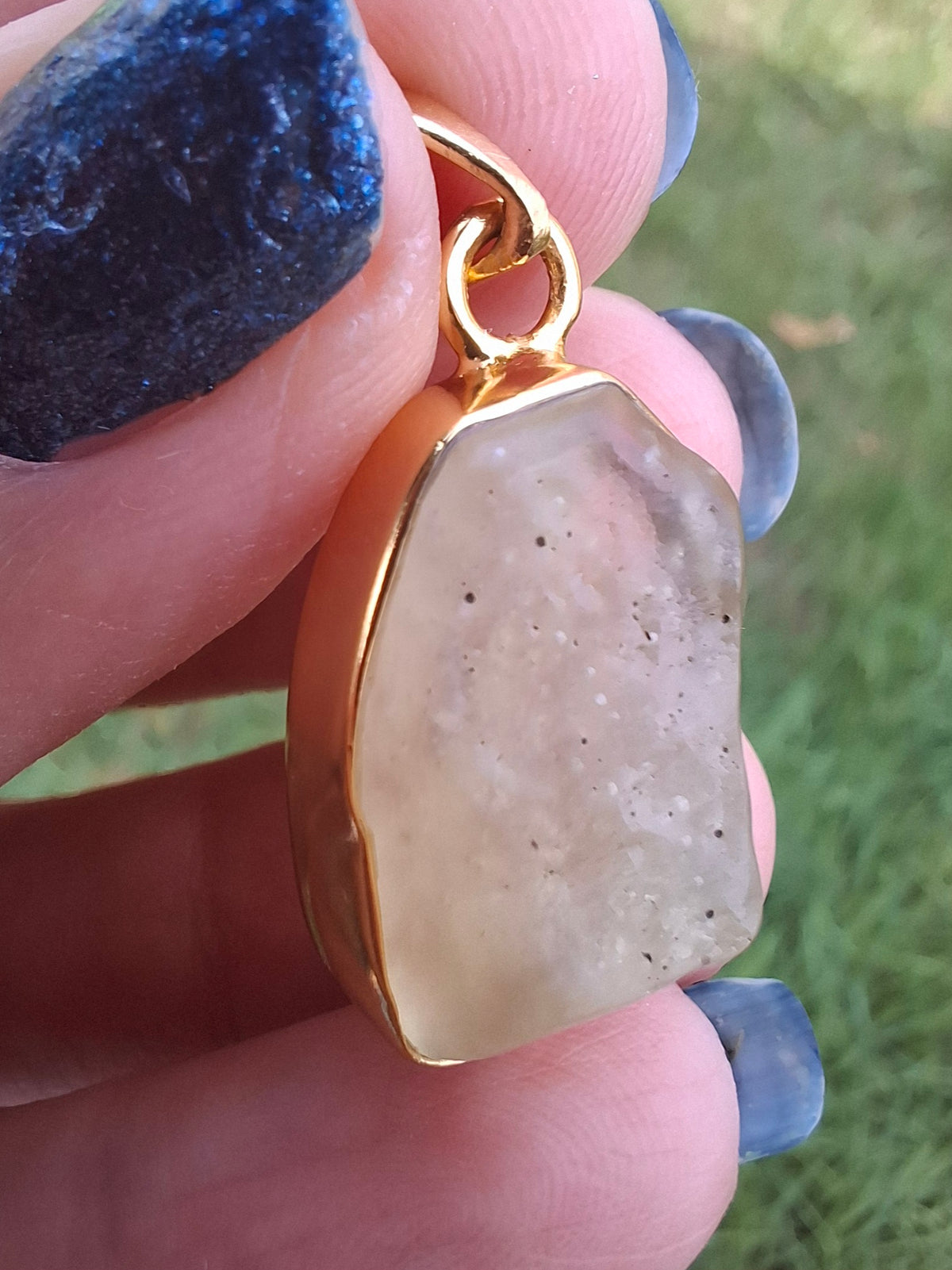 Libyan Desert Glass Pendant, 14K GOLD Plated, Tektite (Ref: LP123)