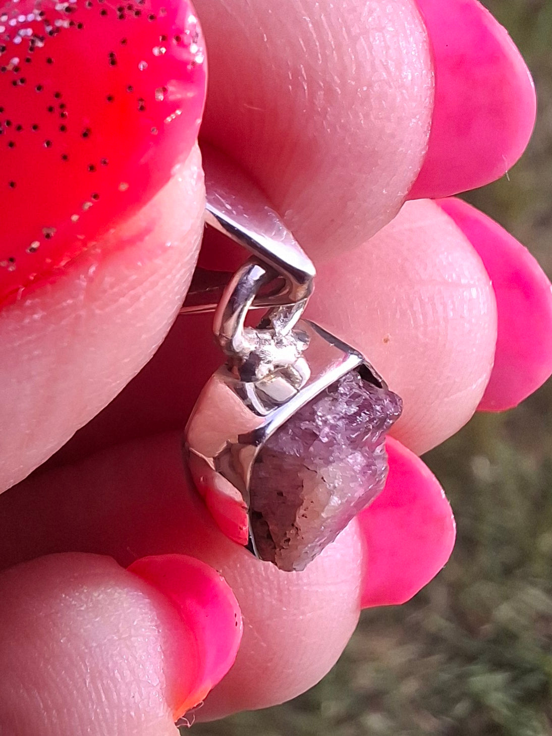 Pink Tourmaline Pendant, 925 Silver, Crystal (Ref: PT76)