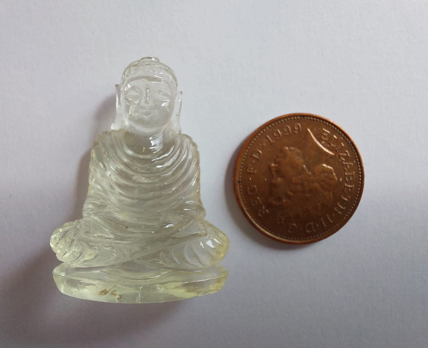 Libyan Desert Glass BUDDHA Carving, 7.56g, Tektite (Ref: LDG B0)