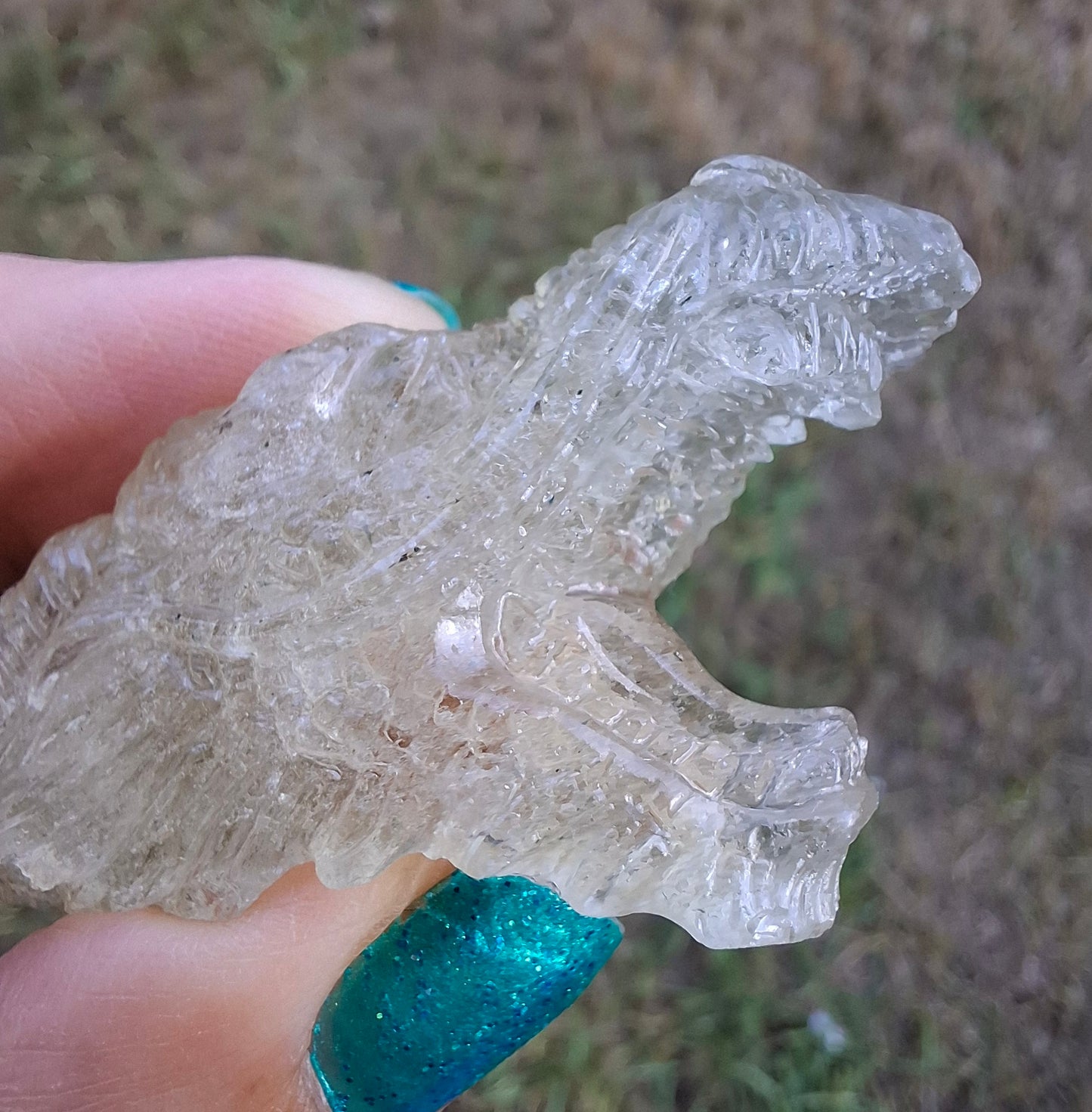 Libyan Desert Glass DRAGON HEAD carving, 22.42g, Tektite (Ref: Dragon 2)