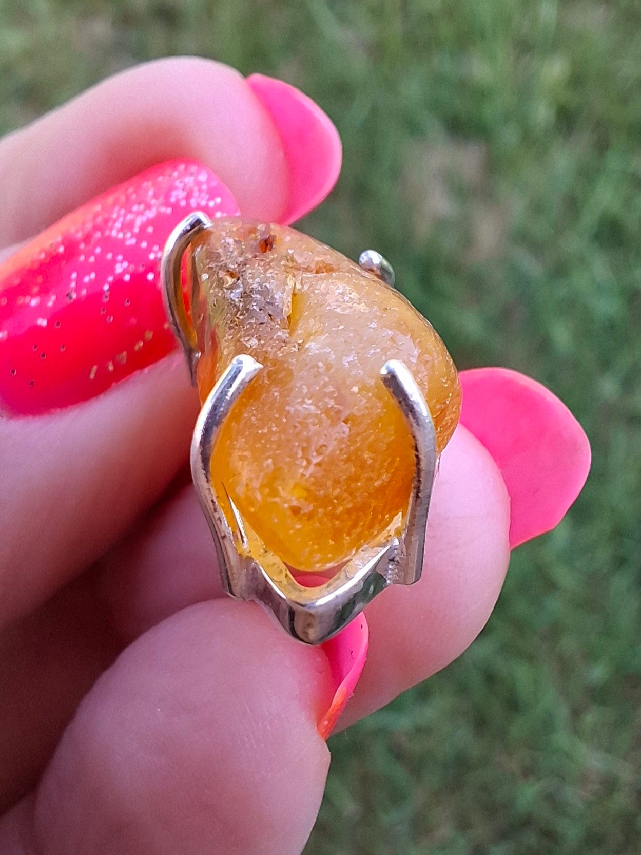 Baltic Amber Pendant, 925 Silver, Fossil (Ref: AP4)