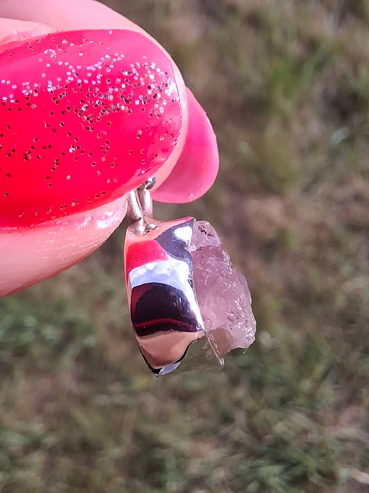 Pink Tourmaline Pendant, 925 Silver, Crystal (Ref: PT72)