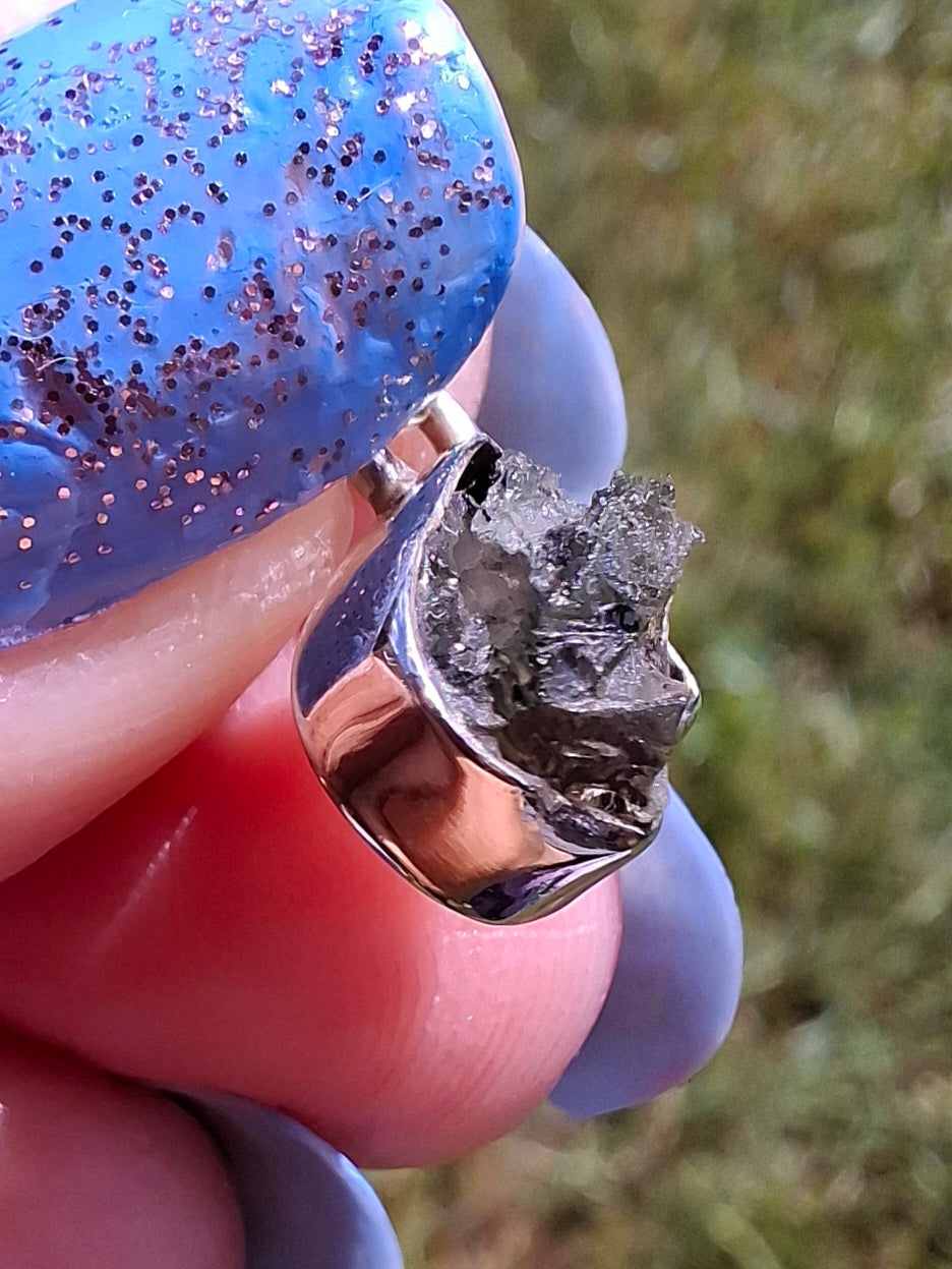 Moldavite Pendant, 925 Silver, Tektite (Ref: P92)