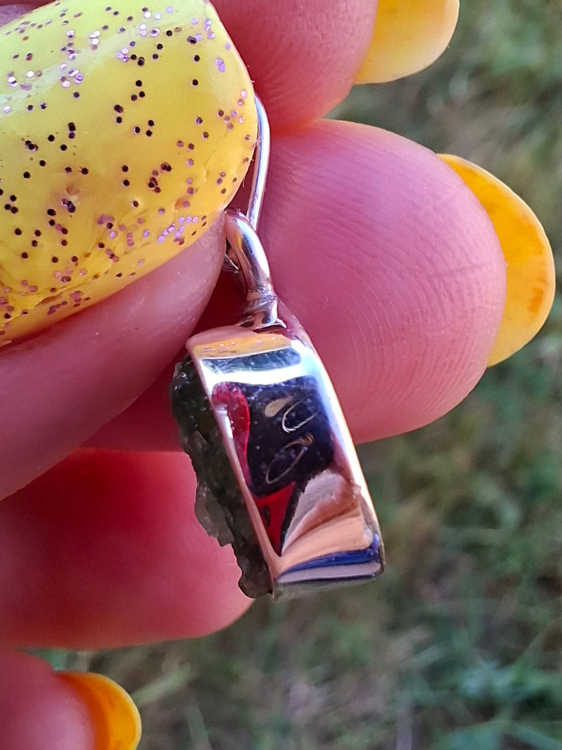 Green Tourmaline Pendant, 925 Silver, Crystal (Ref: GT13)